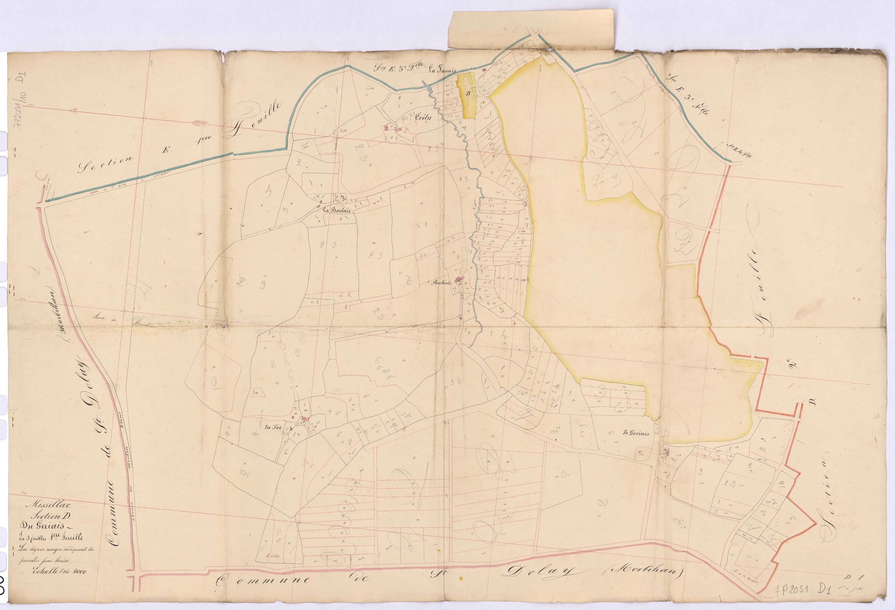 Missillac - Section D1 Geriais (section du) ; 1-536