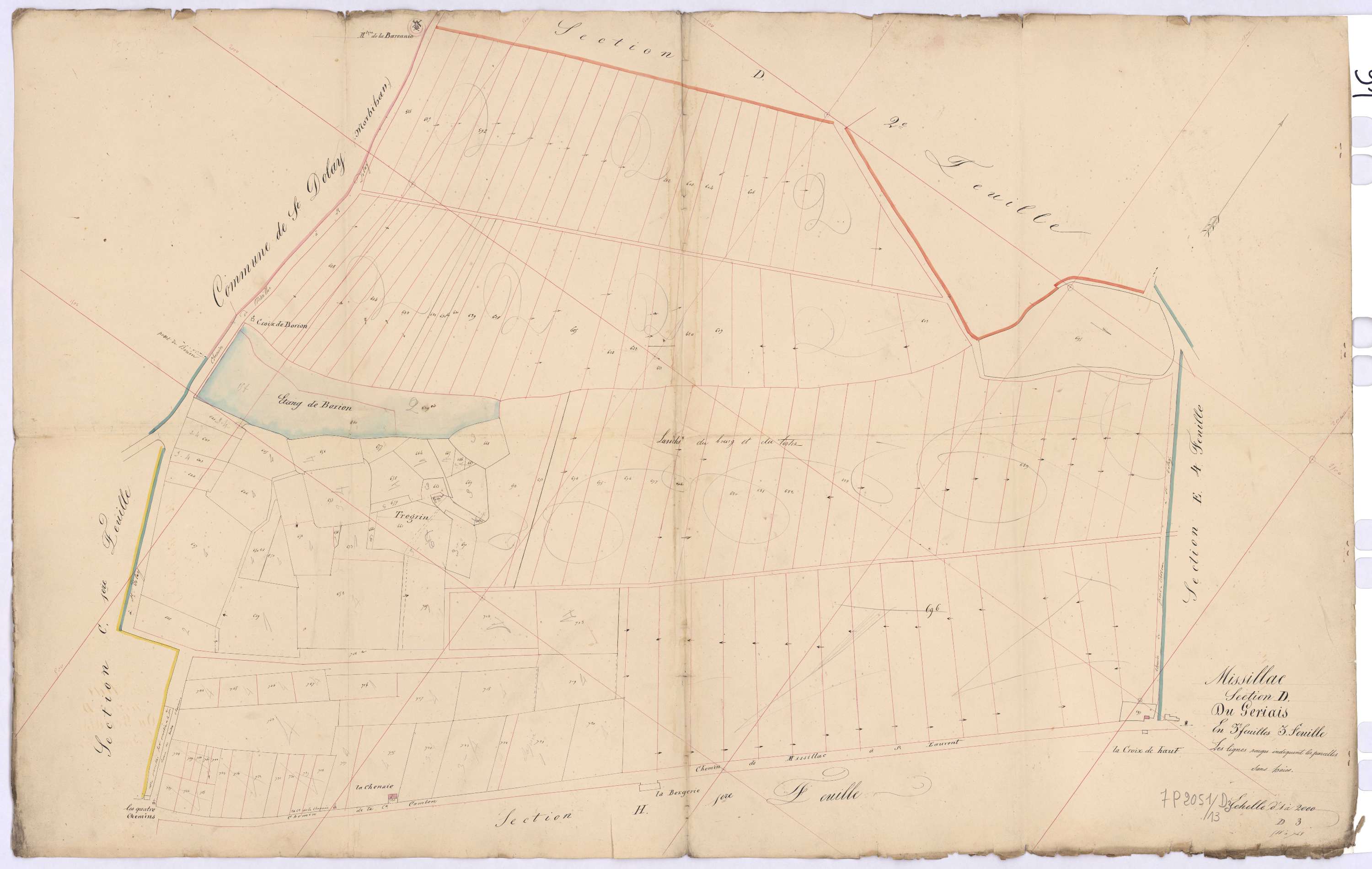 Missillac - Section D3 Geriais (section du) ; 588-748