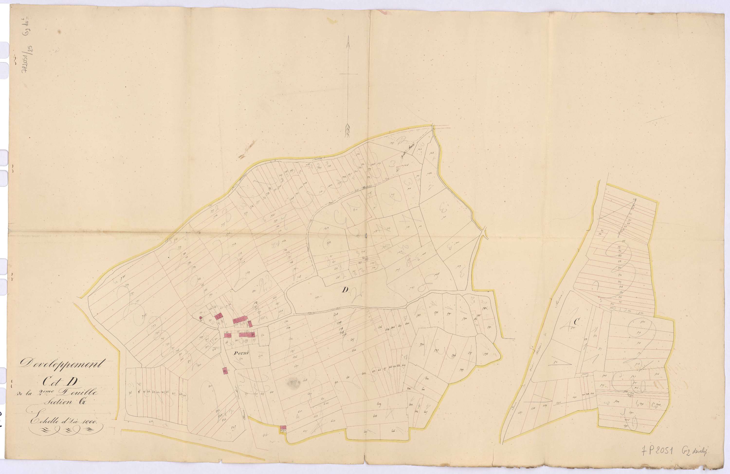 Missillac - Section G2 (développement) Herviais (section de La) ; 387-825 ; développement des polygônes C et D