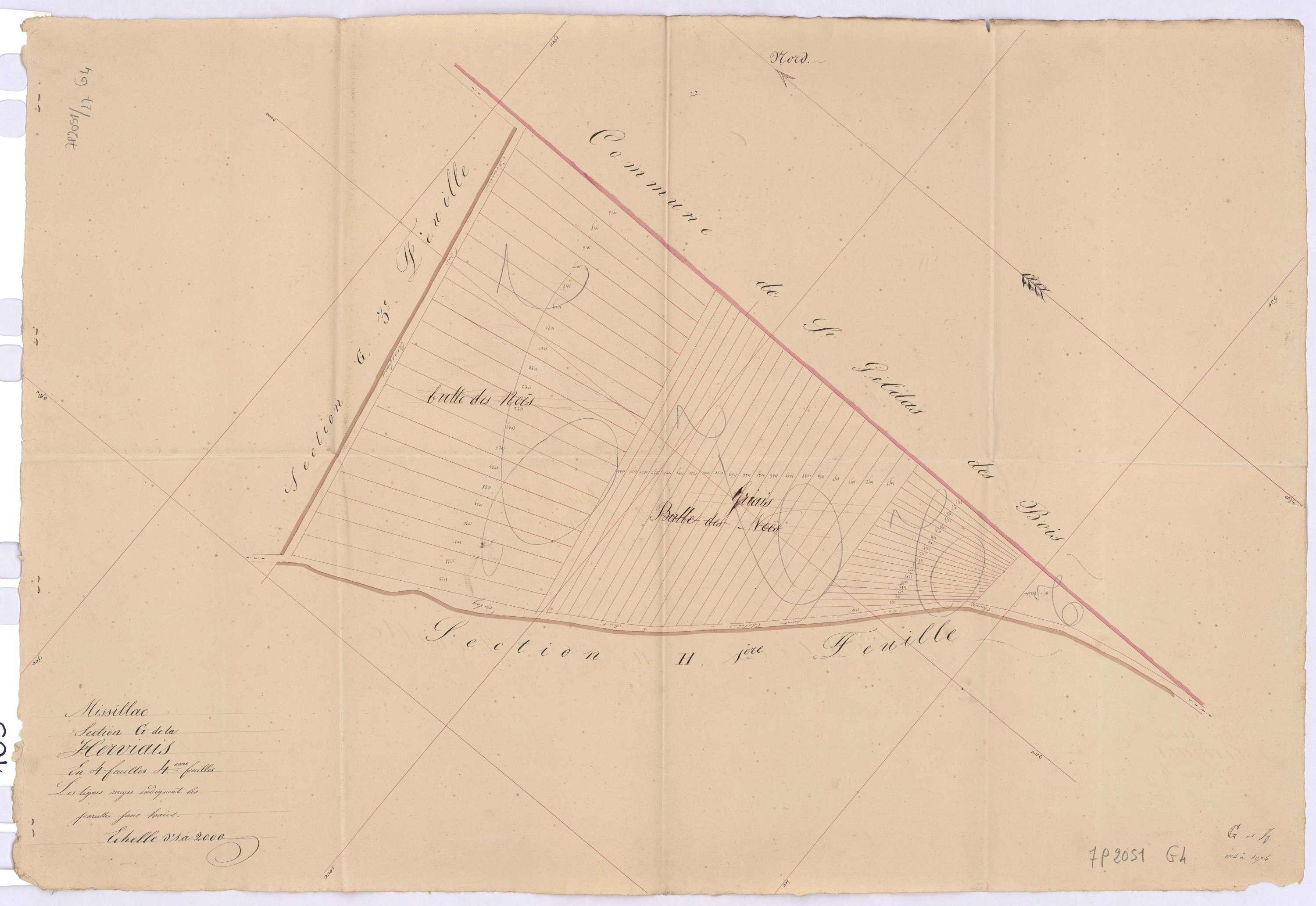 Missillac - Section G4 Herviais (section de La) ; 1014-1074