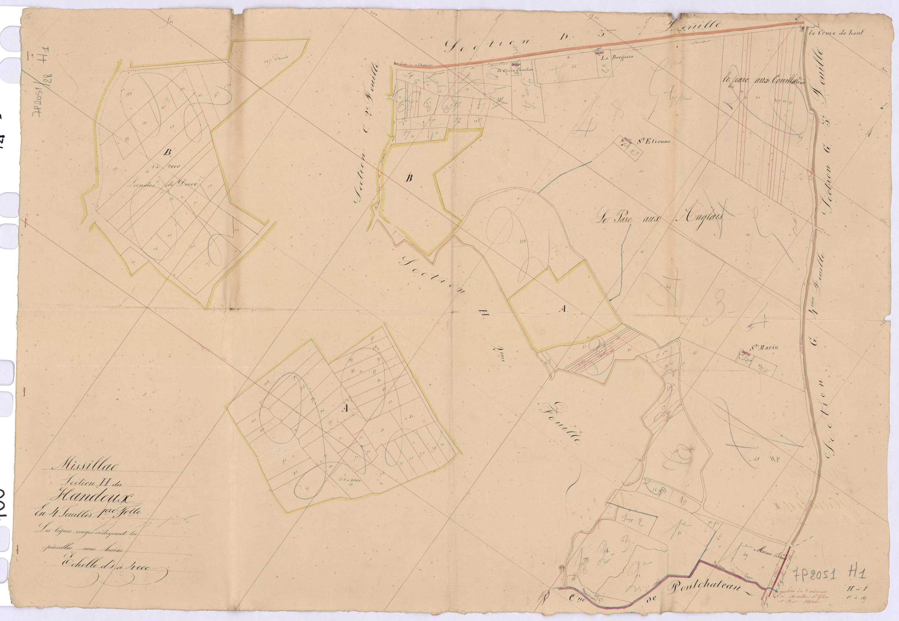 Missillac - Section H1 Handeux (section de) ; 1-125