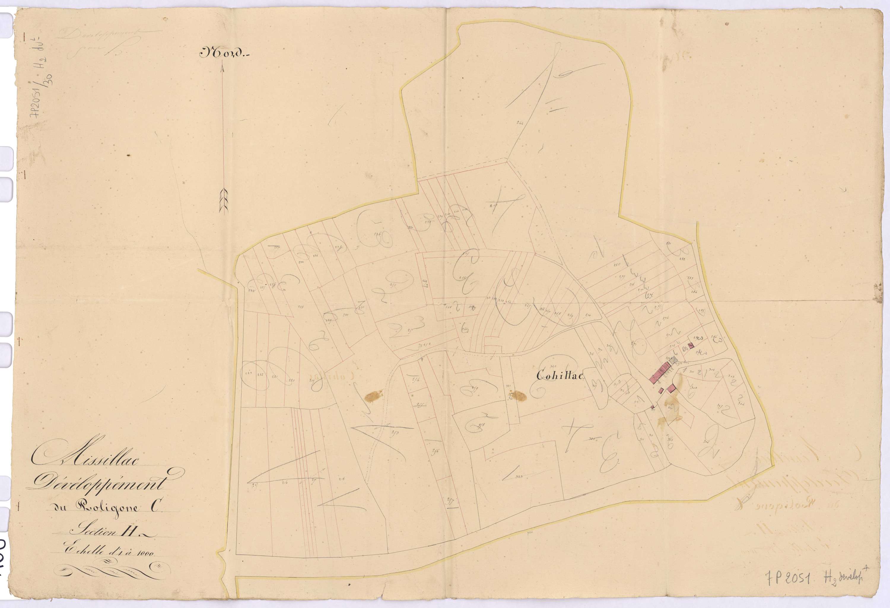 Missillac - Section H2 (développement) Handeux (section de) ; 126-357 ; développement du village de Cohillac