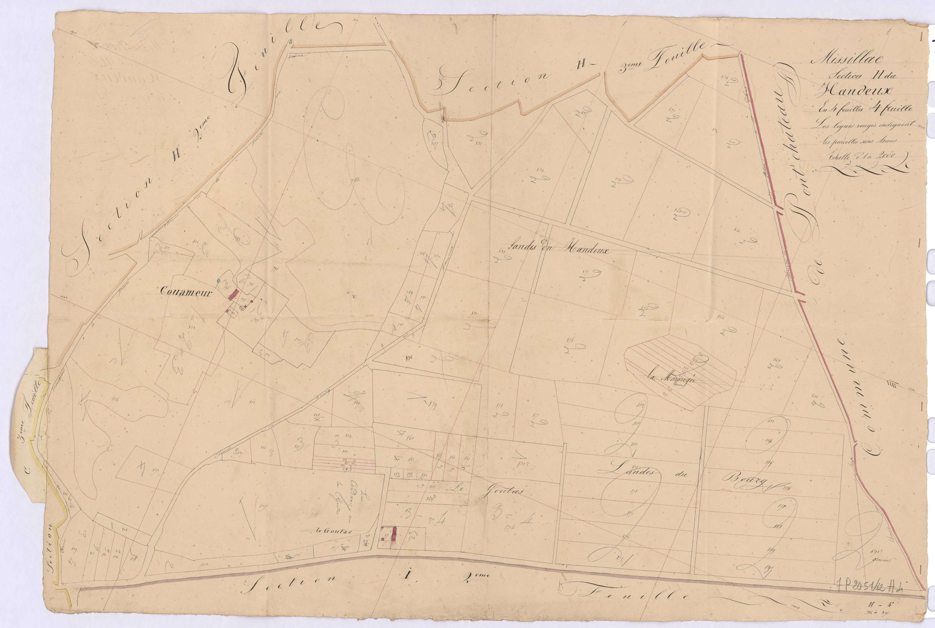 Missillac - Section H4 Handeux (section de) ; 784-891