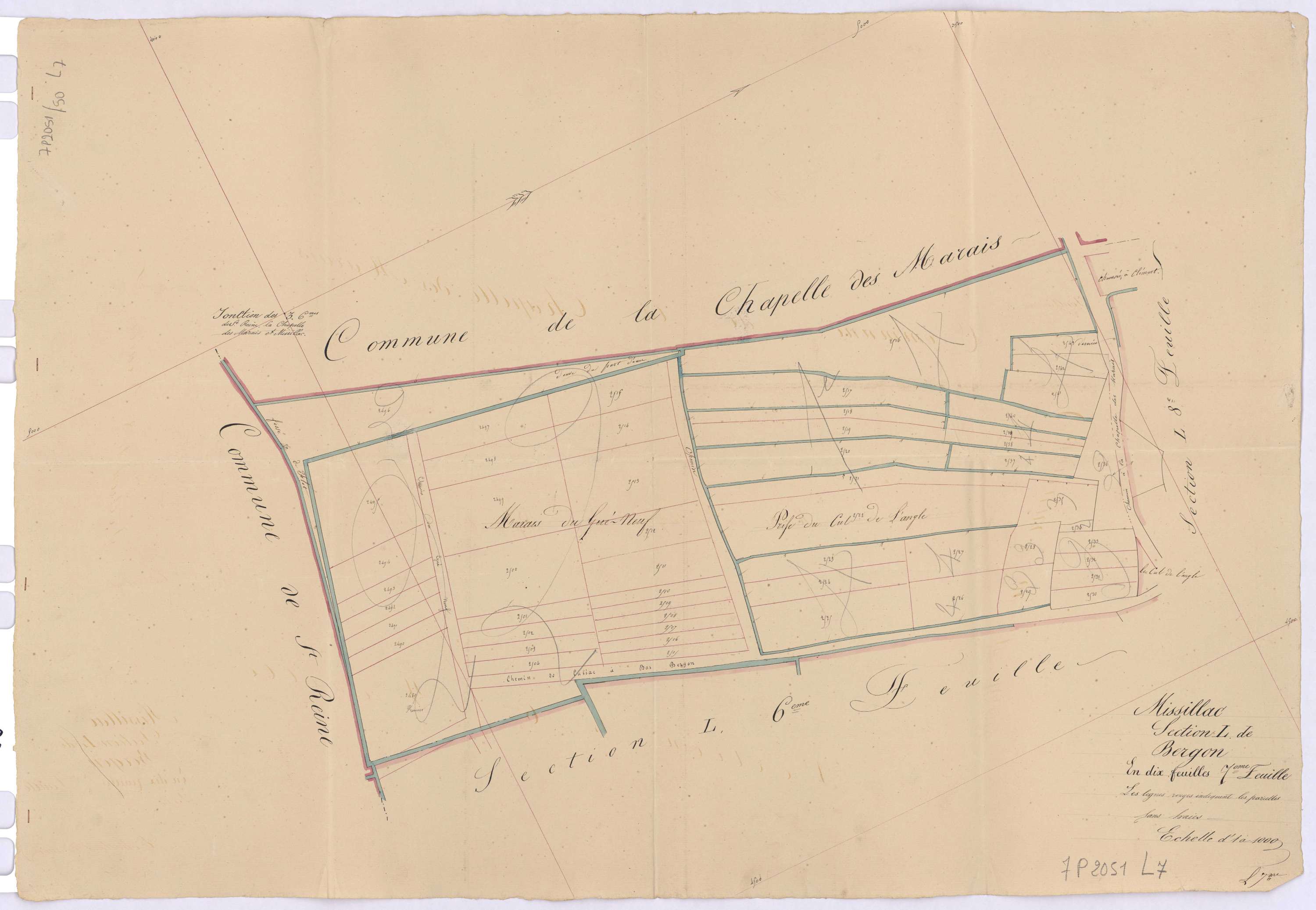 Missillac - Section L7 Bergon (section de) ; 2489-2543