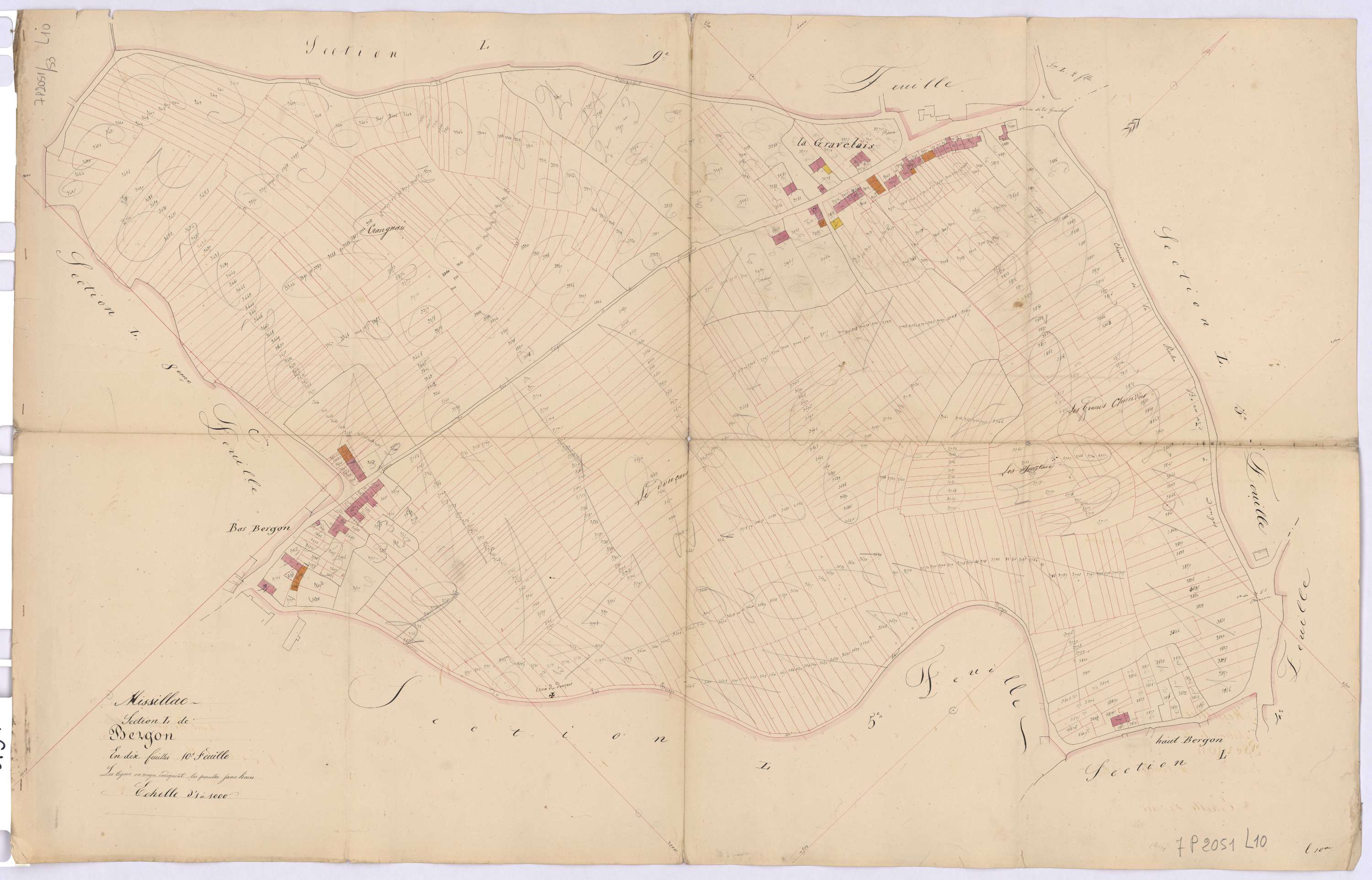 Missillac - Section L10 Bergon (section de) ; 3270-3967