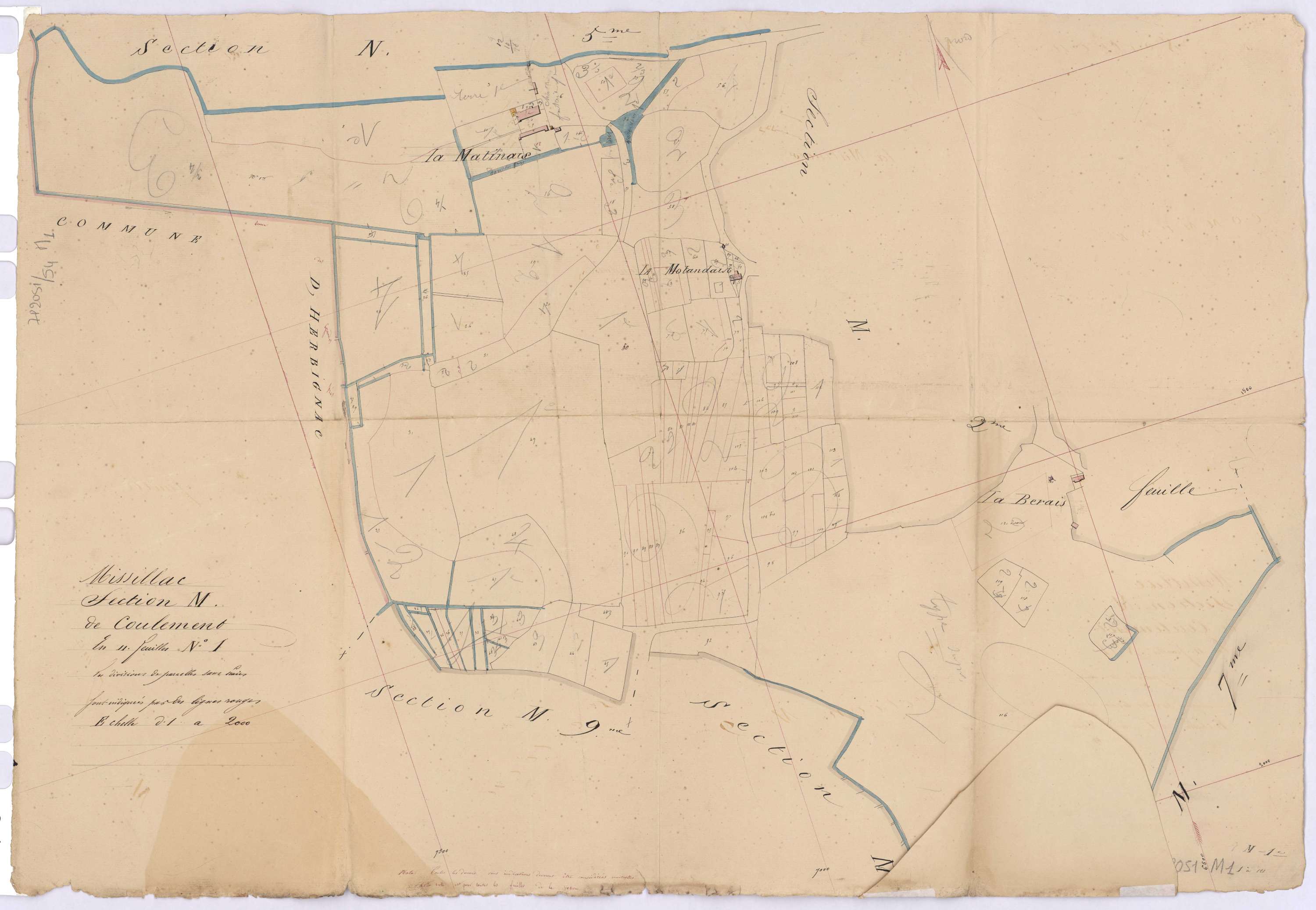 Missillac - Section M1 Coulement (section de) ; 1-121