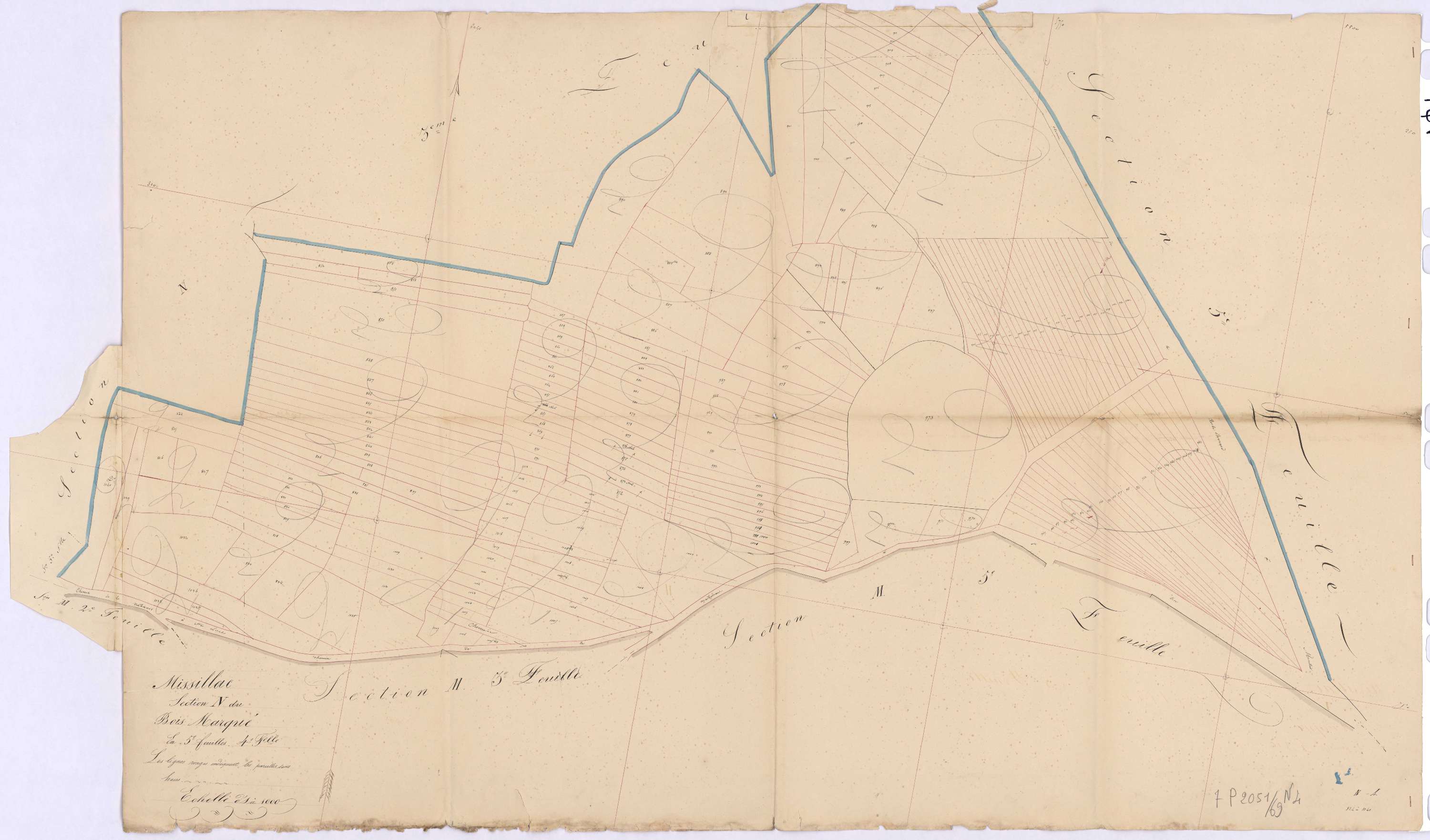 Missillac - Section N4 Bois Marqué (section du) ; 824-1040