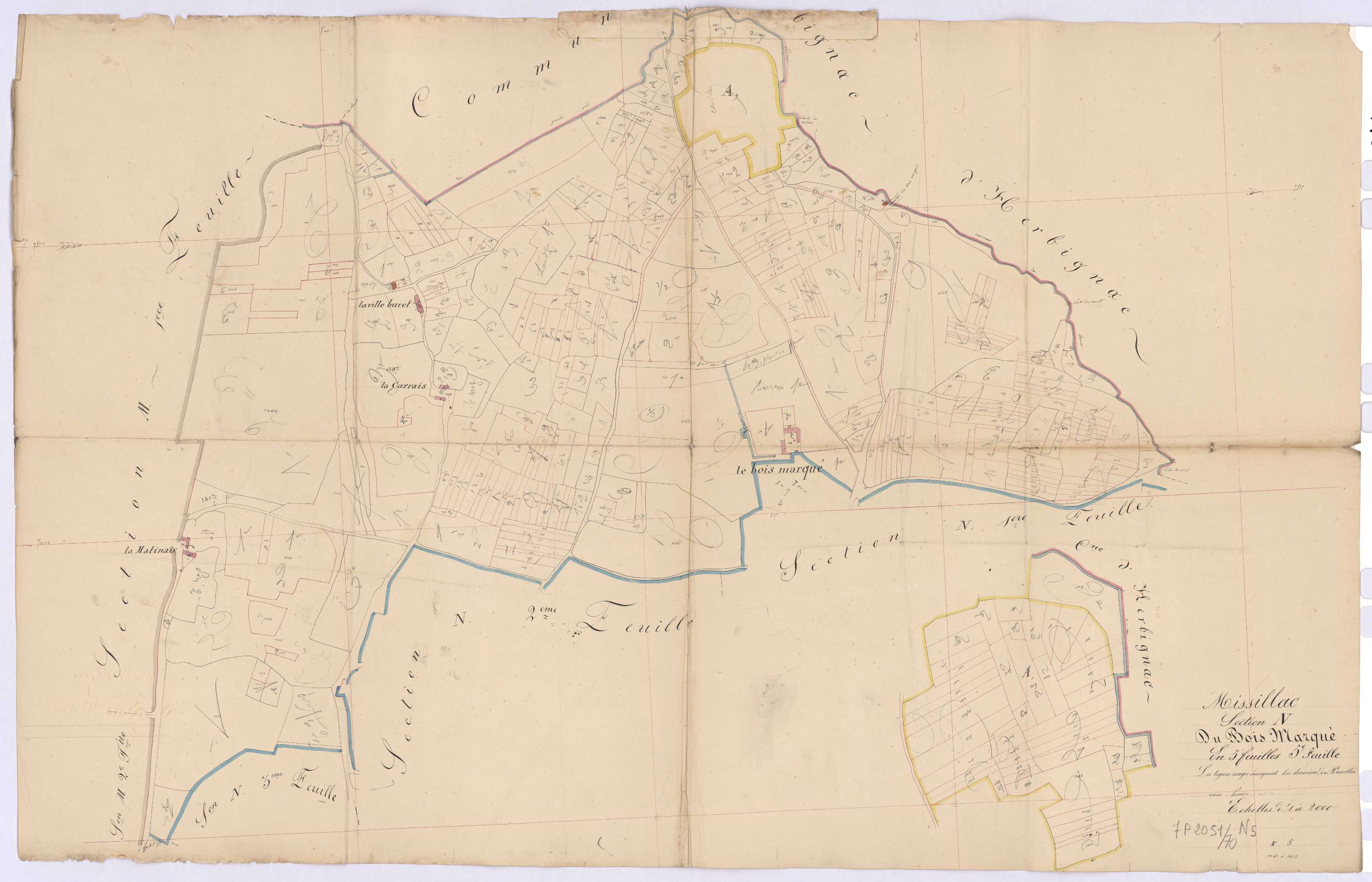 Missillac - Section N5 Bois Marqué (section du) ; 1041-1413