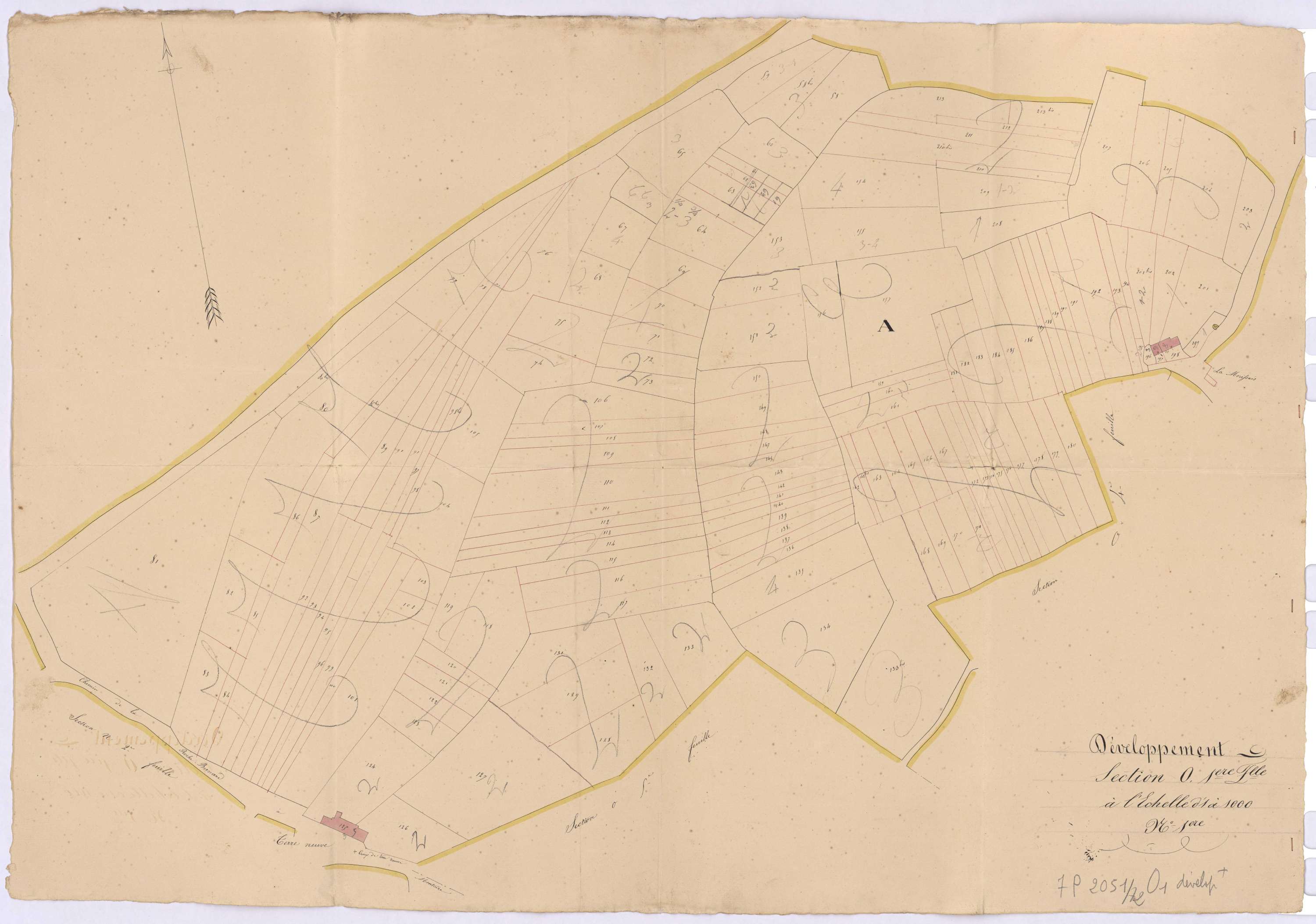 Missillac - Section O1 (développement) Hayder (section de La) ; 1-234 ; développement de la partie A