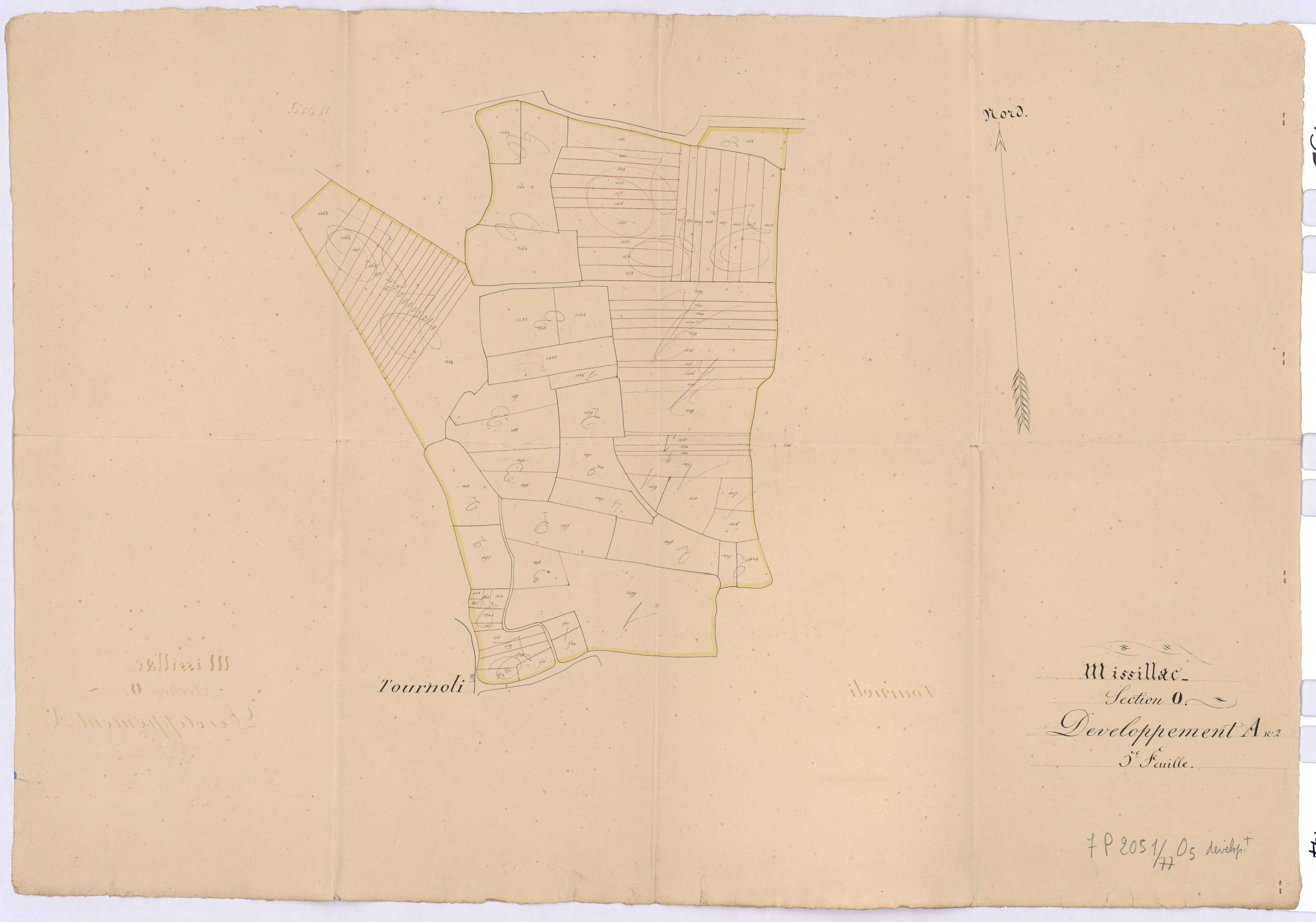 Missillac - Section O5 (développement) Hayder (section de La) ; 1261-1512 ; développement de la partie A