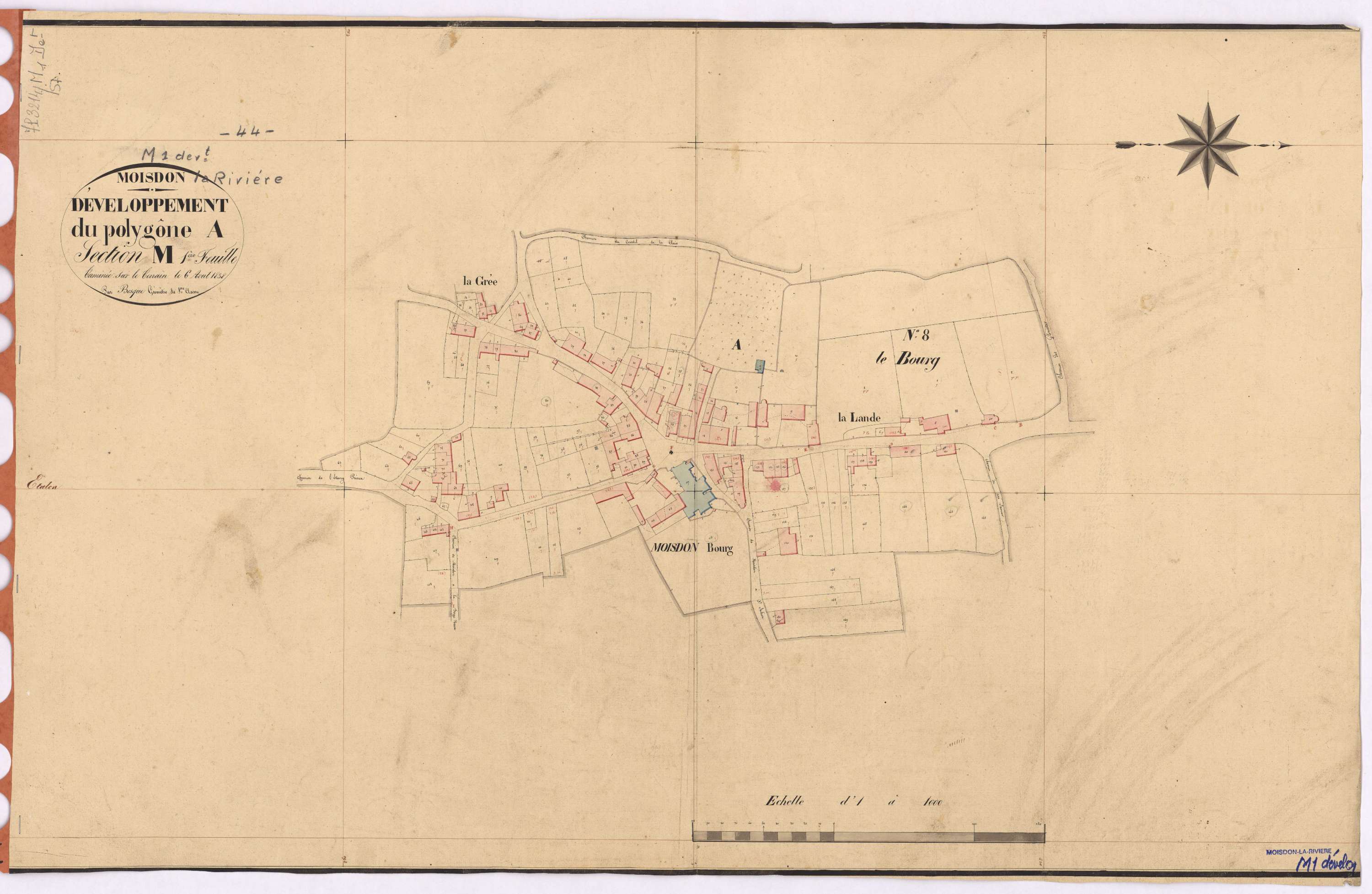Moisdon-la-Rivière - Section M1 (développement) Bourg (section du) ; développement du Bourg