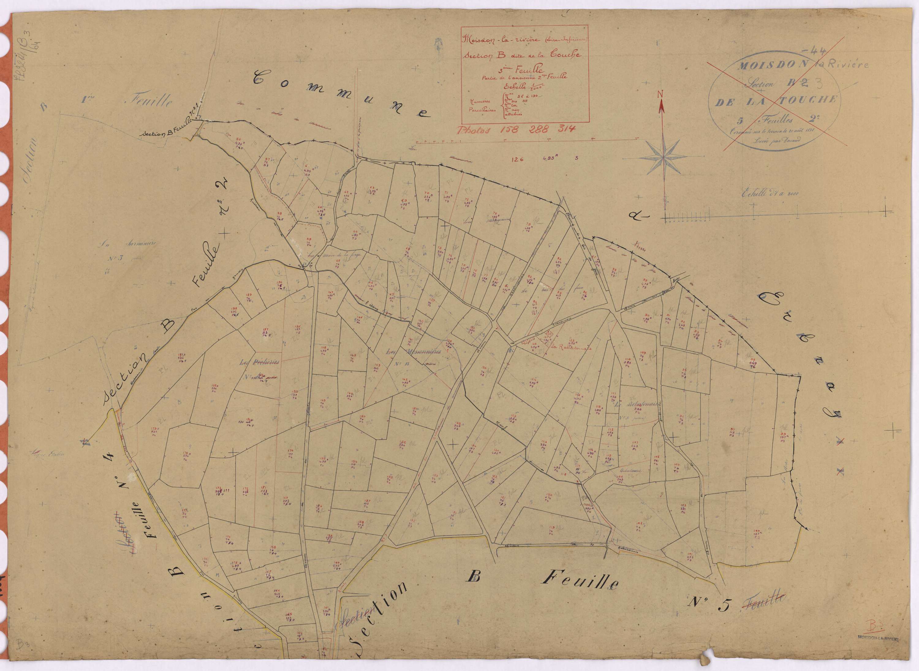 Moisdon-la-Rivière - Section B3 Touche (section de La) ; 56-190