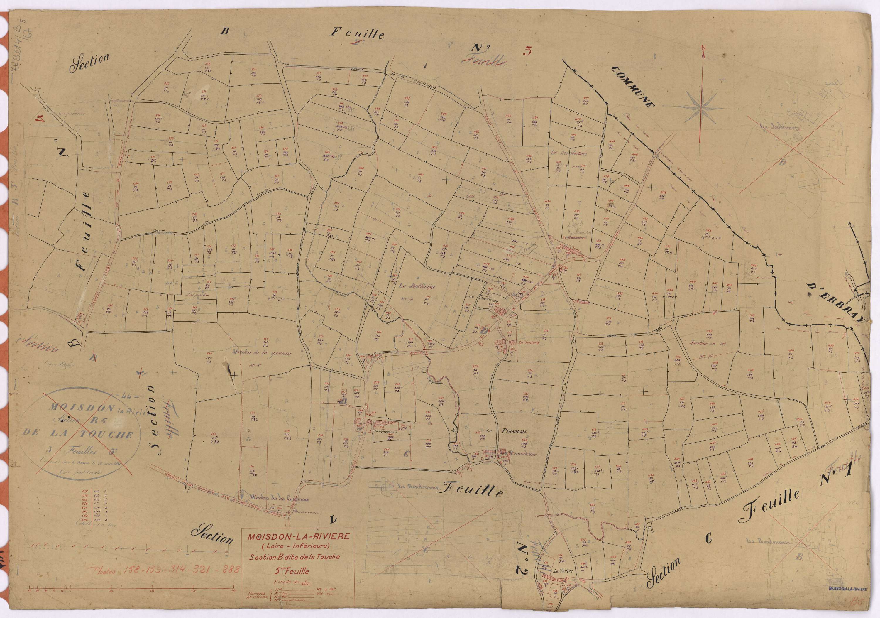 Moisdon-la-Rivière - Section B5 Touche (section de La) ; 368-585