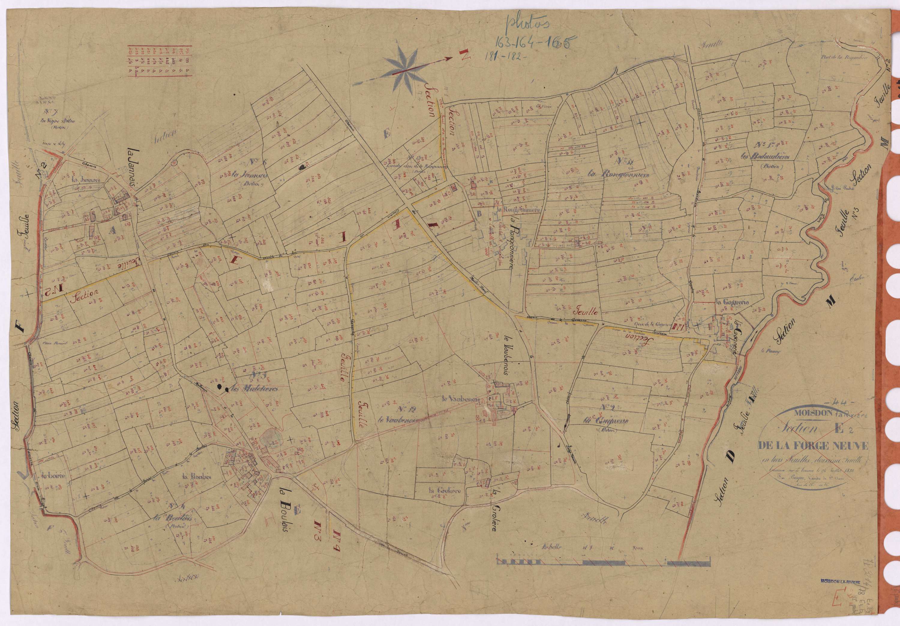 Moisdon-la-Rivière - Section E1 E2 E3 E4 Forge Neuve (section de La) ; 1-314 ; 315-488 ; 489-630 ; 631-754