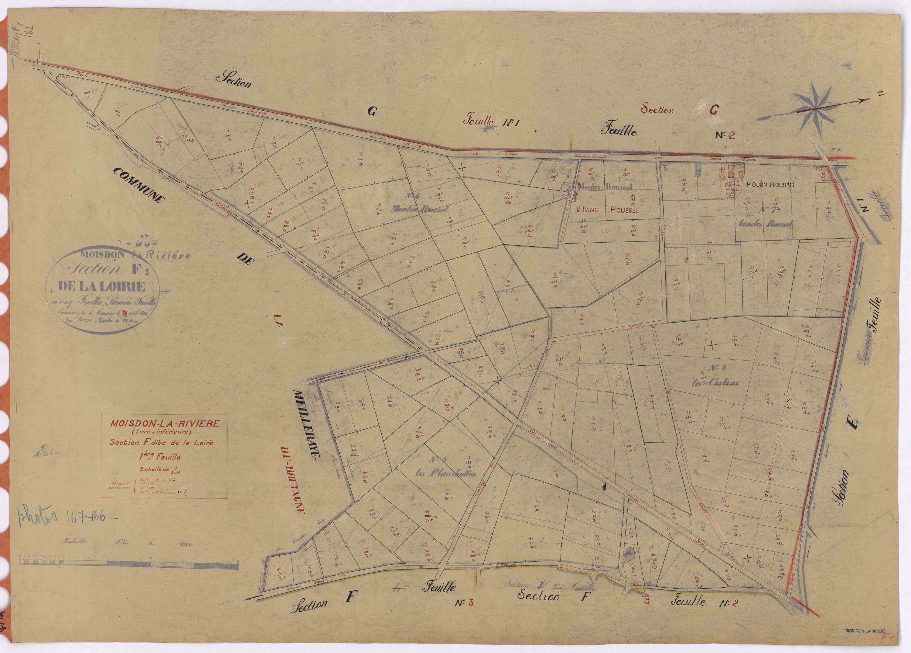 Moisdon-la-Rivière - Section F1 Loirie (section de La) ; 1-134