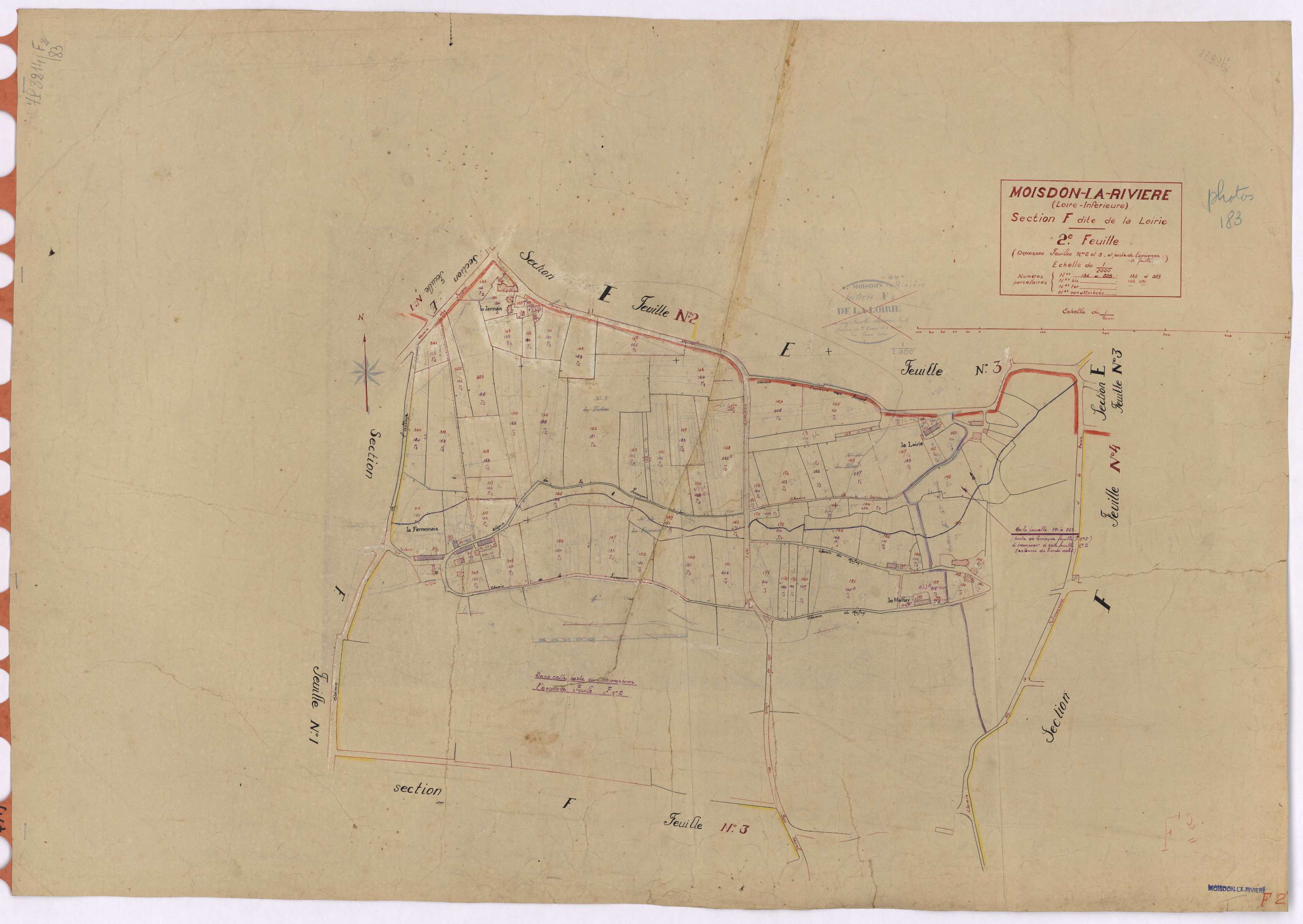 Moisdon-la-Rivière - Section F2 Loirie (section de La) ; 135-323