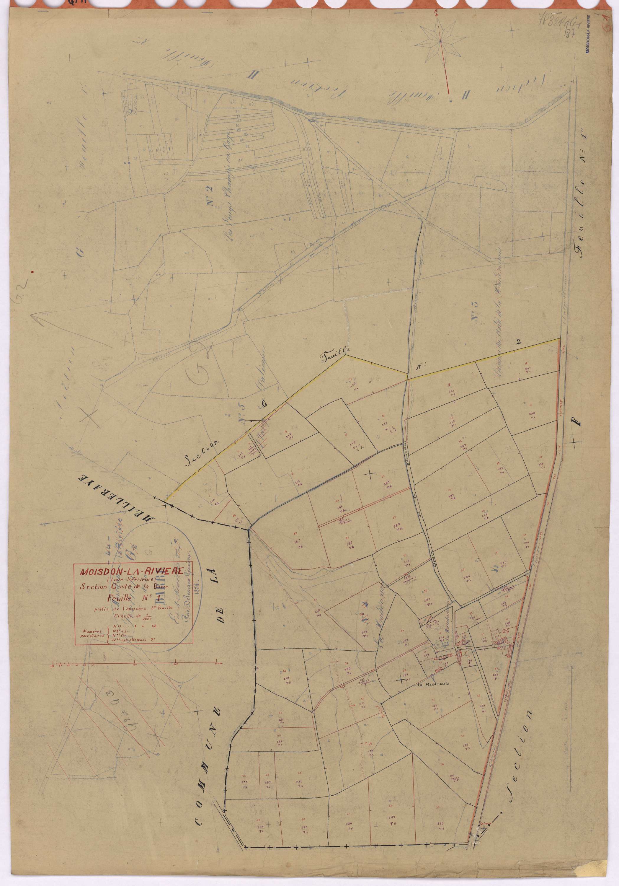 Moisdon-la-Rivière - Section G1 Barre (section de la) ; 1-68