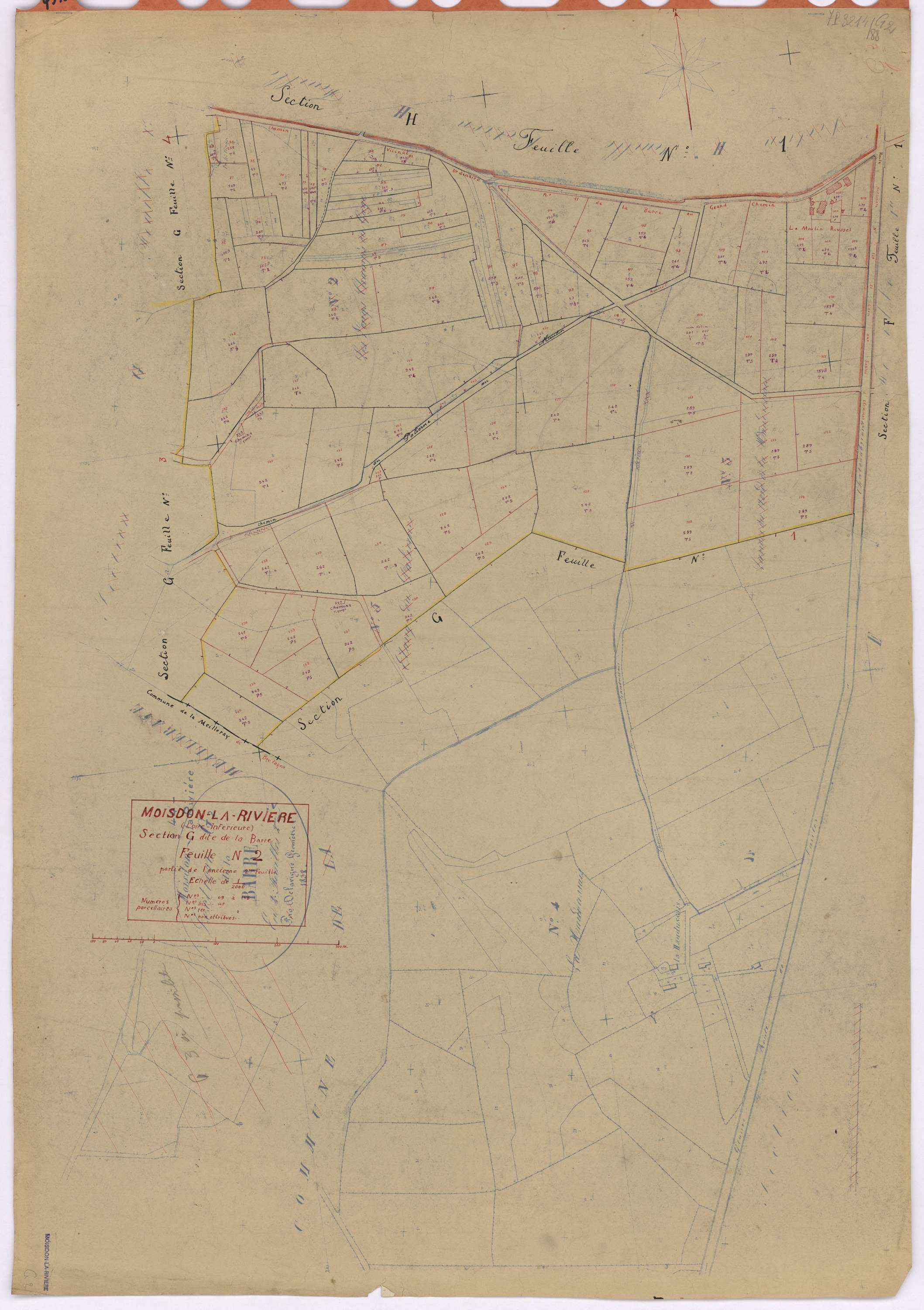 Moisdon-la-Rivière - Section G2 Barre (section de la) ; 69-148