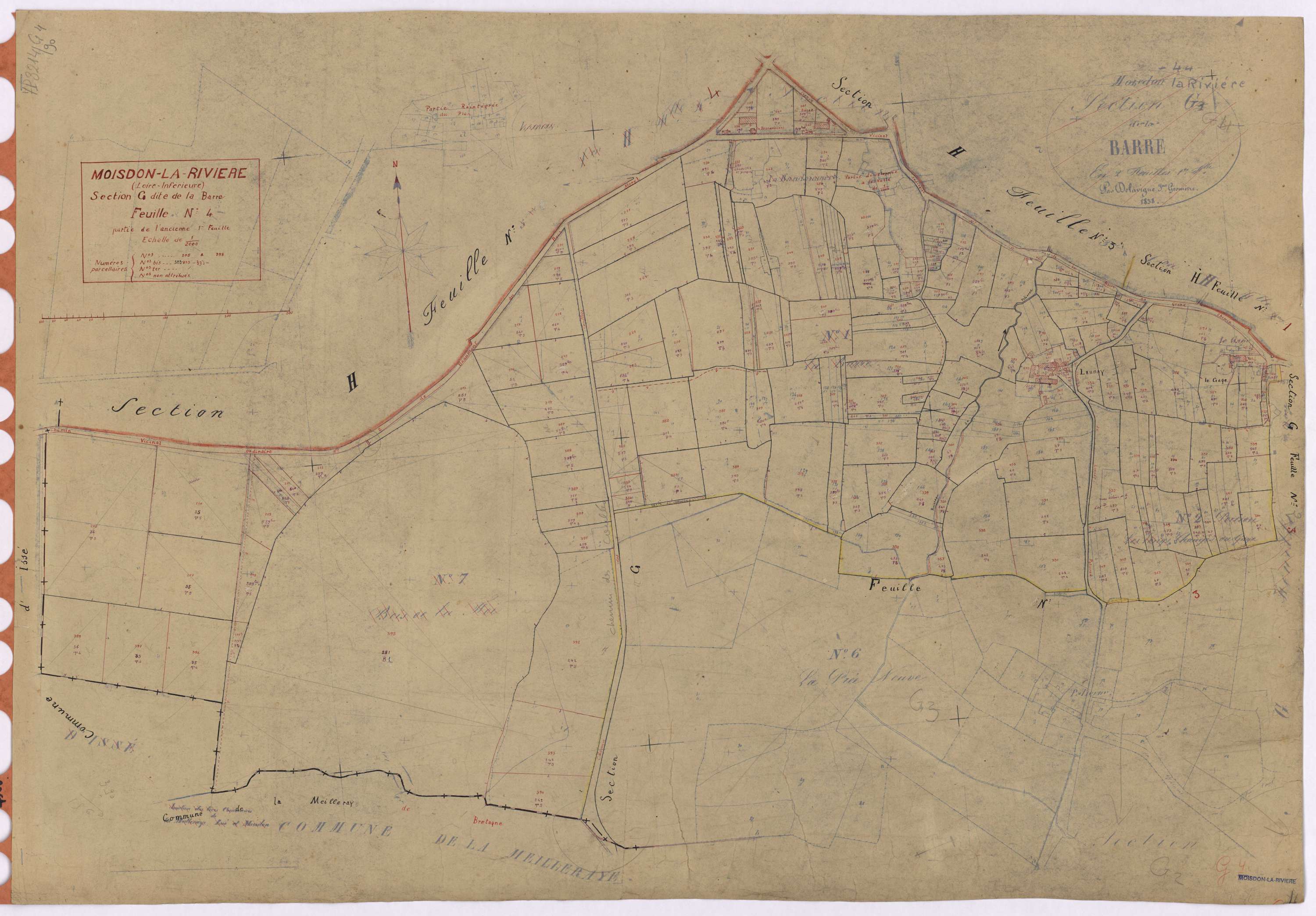 Moisdon-la-Rivière - Section G4 Barre (section de la) ; 205-398
