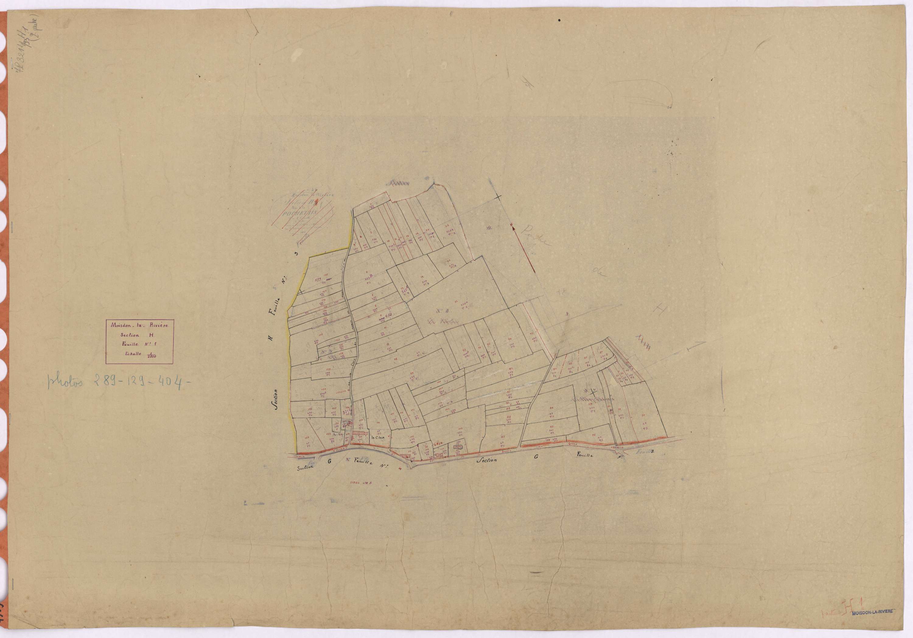 Moisdon-la-Rivière - Section H1 Pochetais (section de La) ; 1-138
