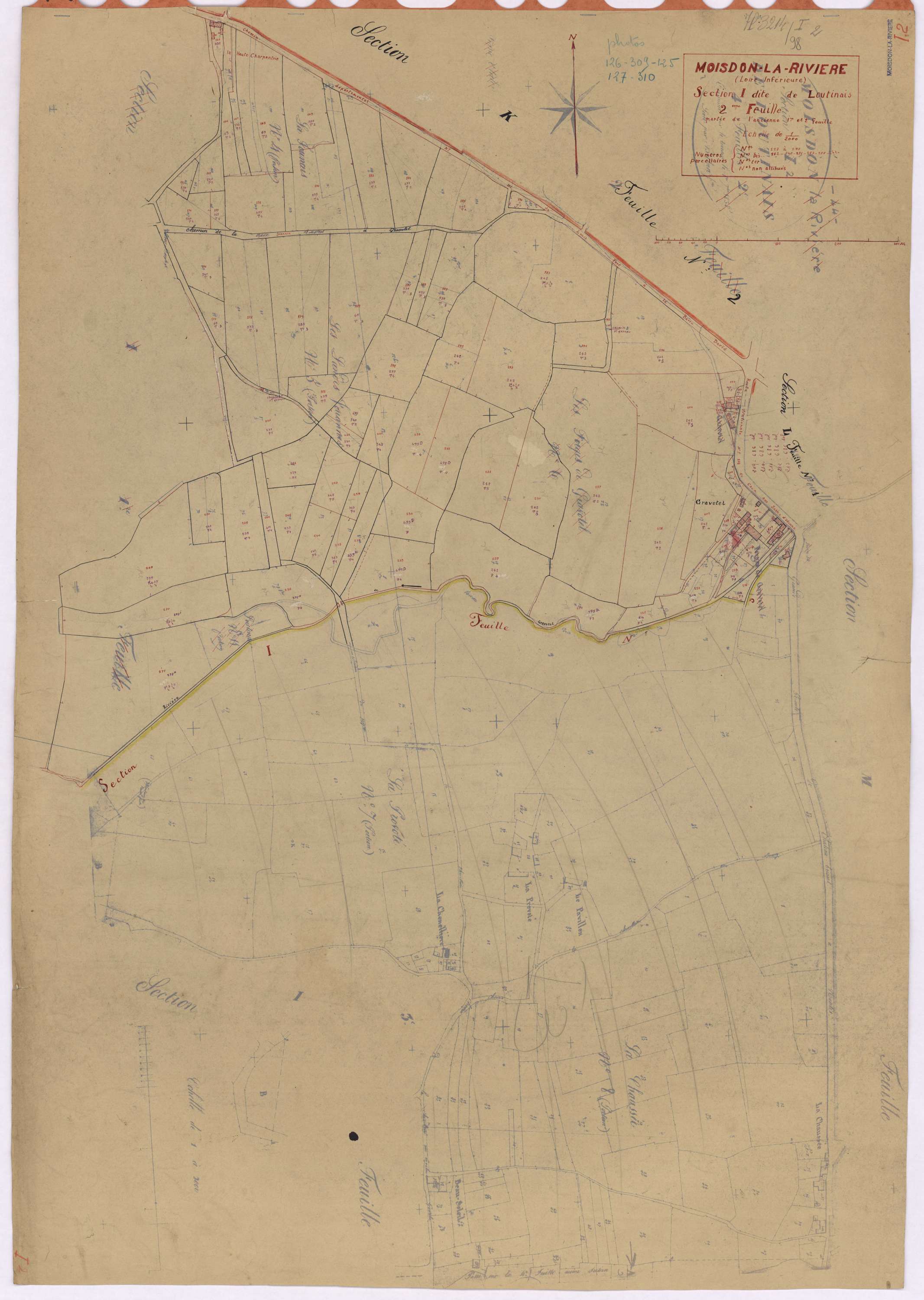 Moisdon-la-Rivière - Section I2 Loutinais (section de) ; 127-292