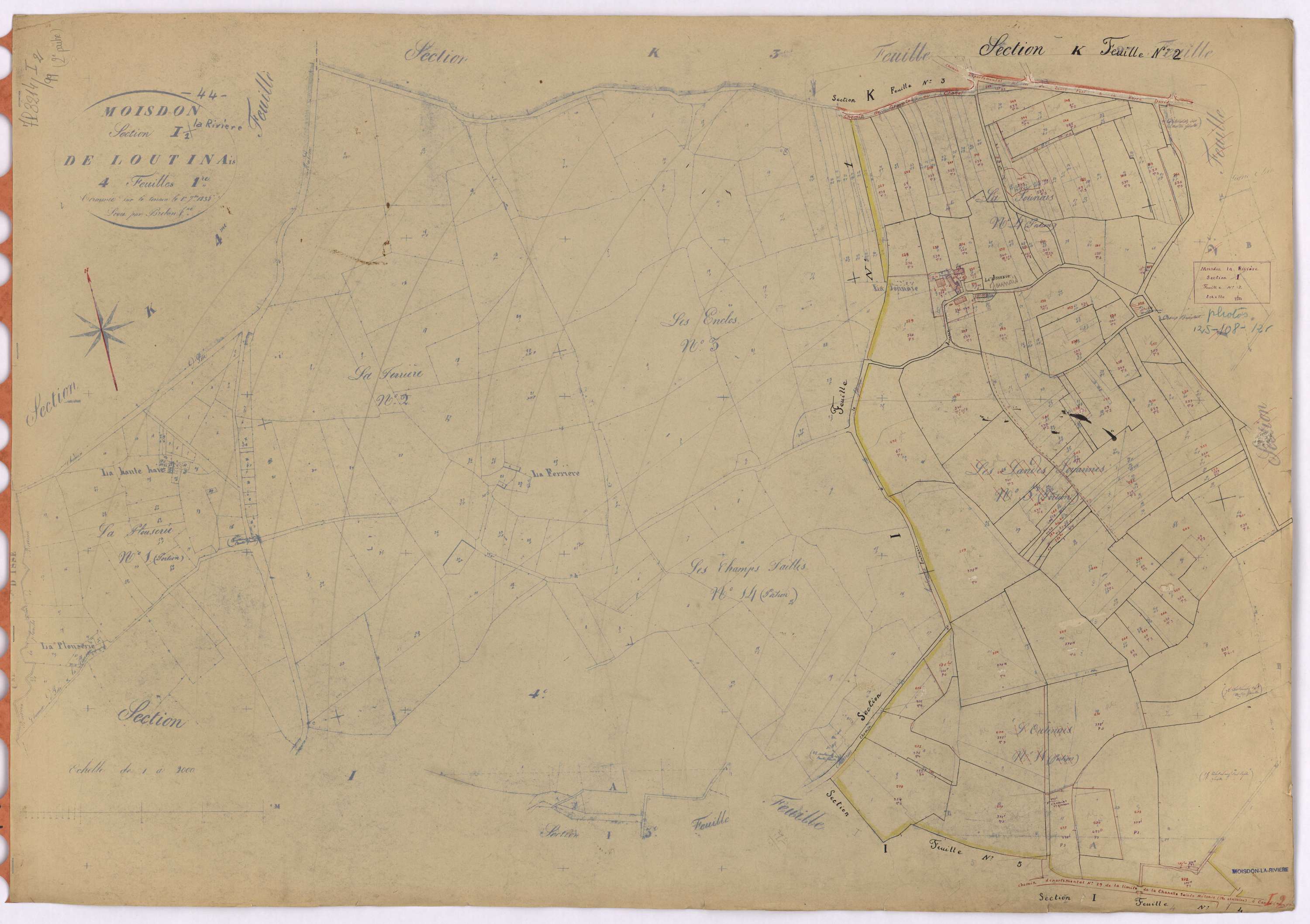 Moisdon-la-Rivière - Section I2 Loutinais (section de) ; 127-292