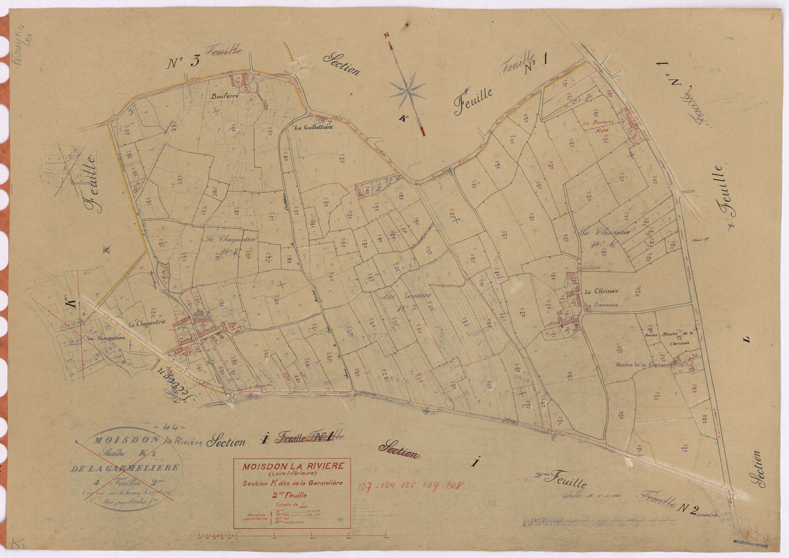 Moisdon-la-Rivière - Section K2 Garmelière (section de La) ; 94-243