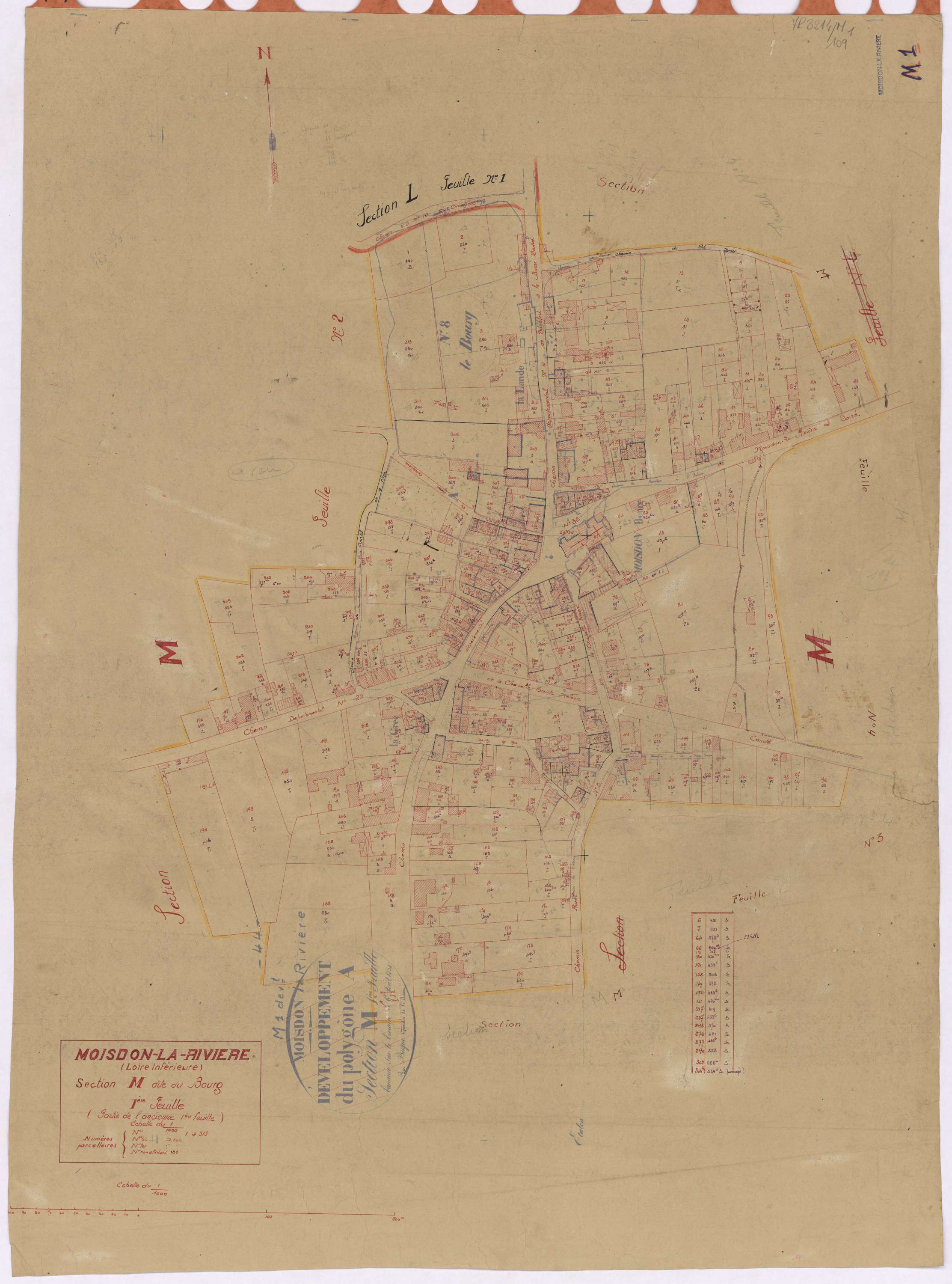 Moisdon-la-Rivière - Section M1 Bourg (section du) ; 1-313