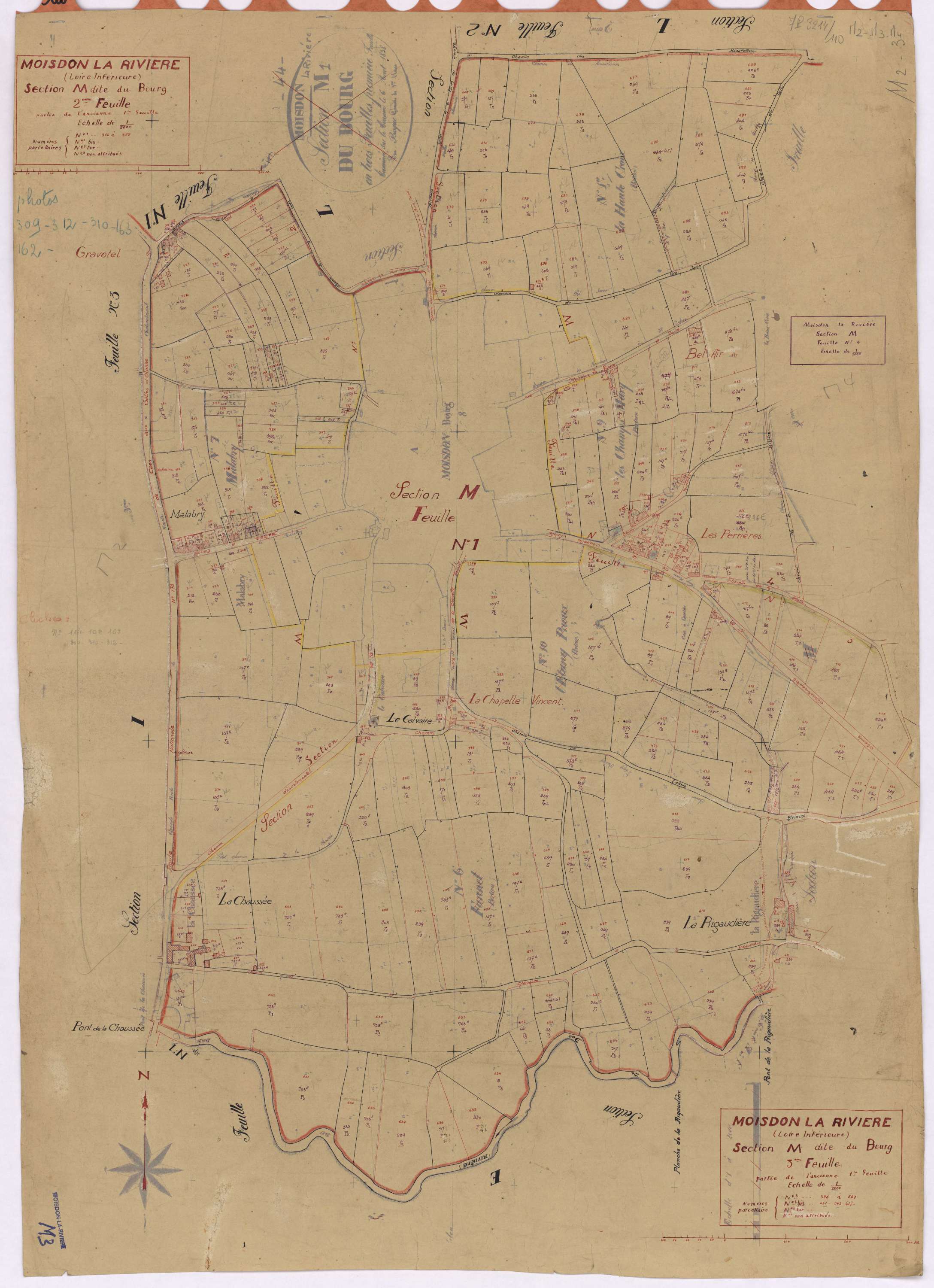 Moisdon-la-Rivière - Section M2 M3 M4 Bourg (section du) ; 314-385 ; 386-667