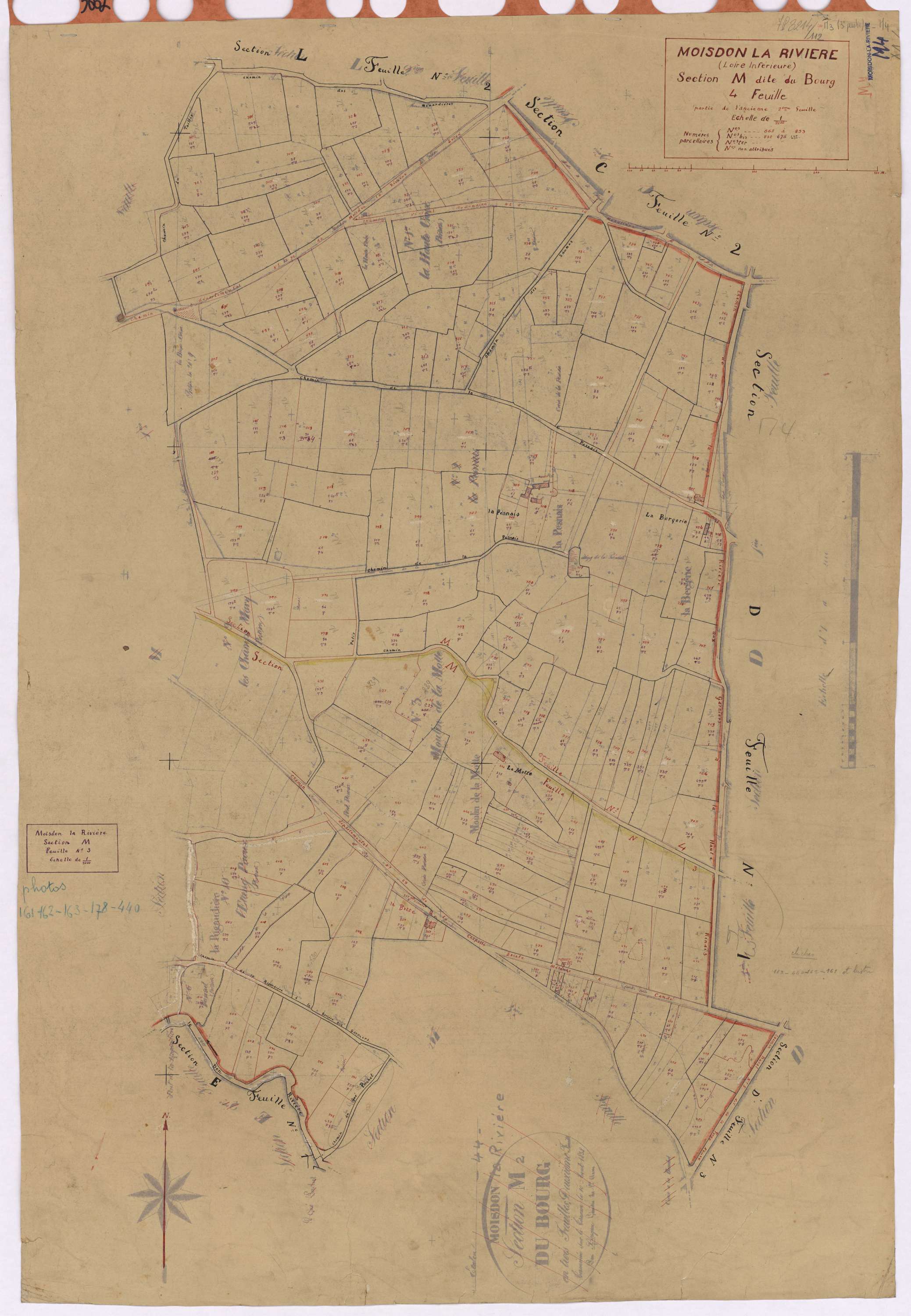 Moisdon-la-Rivière - Section M3 M4 Bourg (section du) ; 386-667 ; 668-853