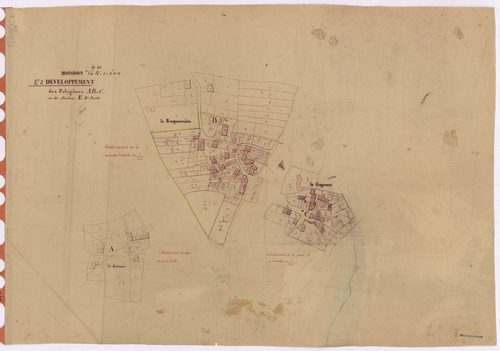 Moisdon-la-Rivière - Section E1 (développement) Forge Neuve (section de La) ; 1-314 ; développement des villages de La Rongeonnière et de La Gagnerie