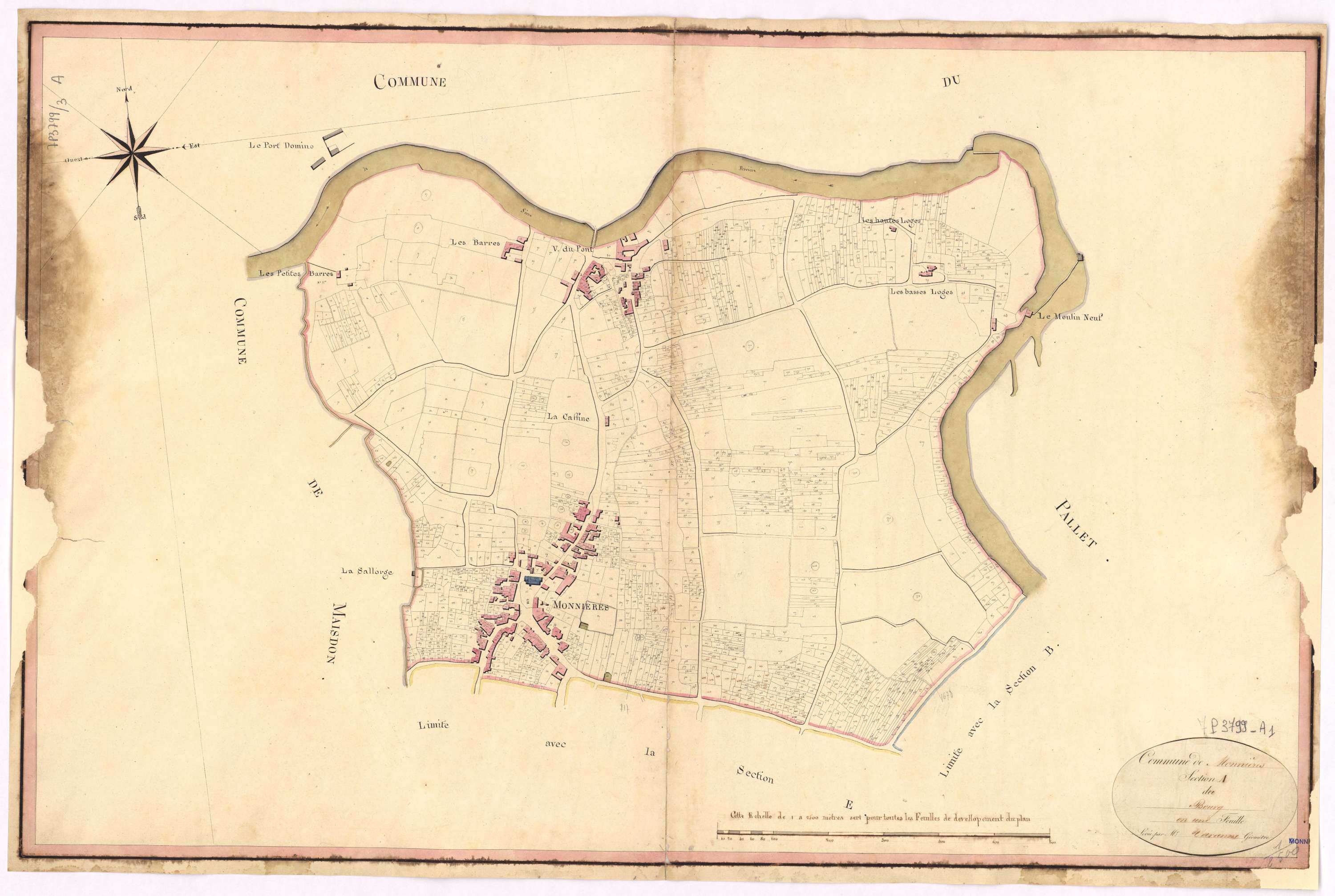 Monnières - Section A Bourg (section du)