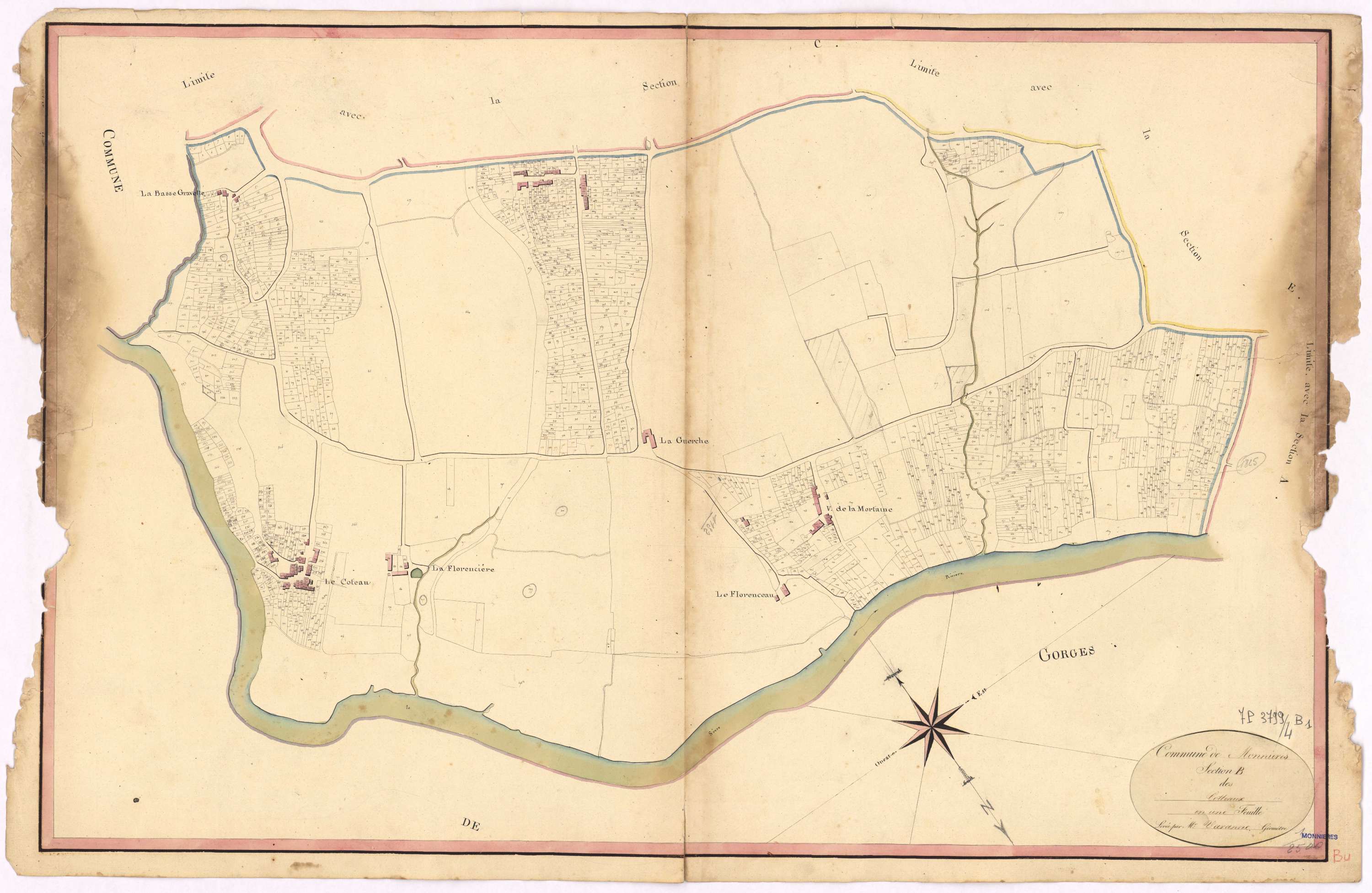 Monnières - Section B Coteaux (section des)
