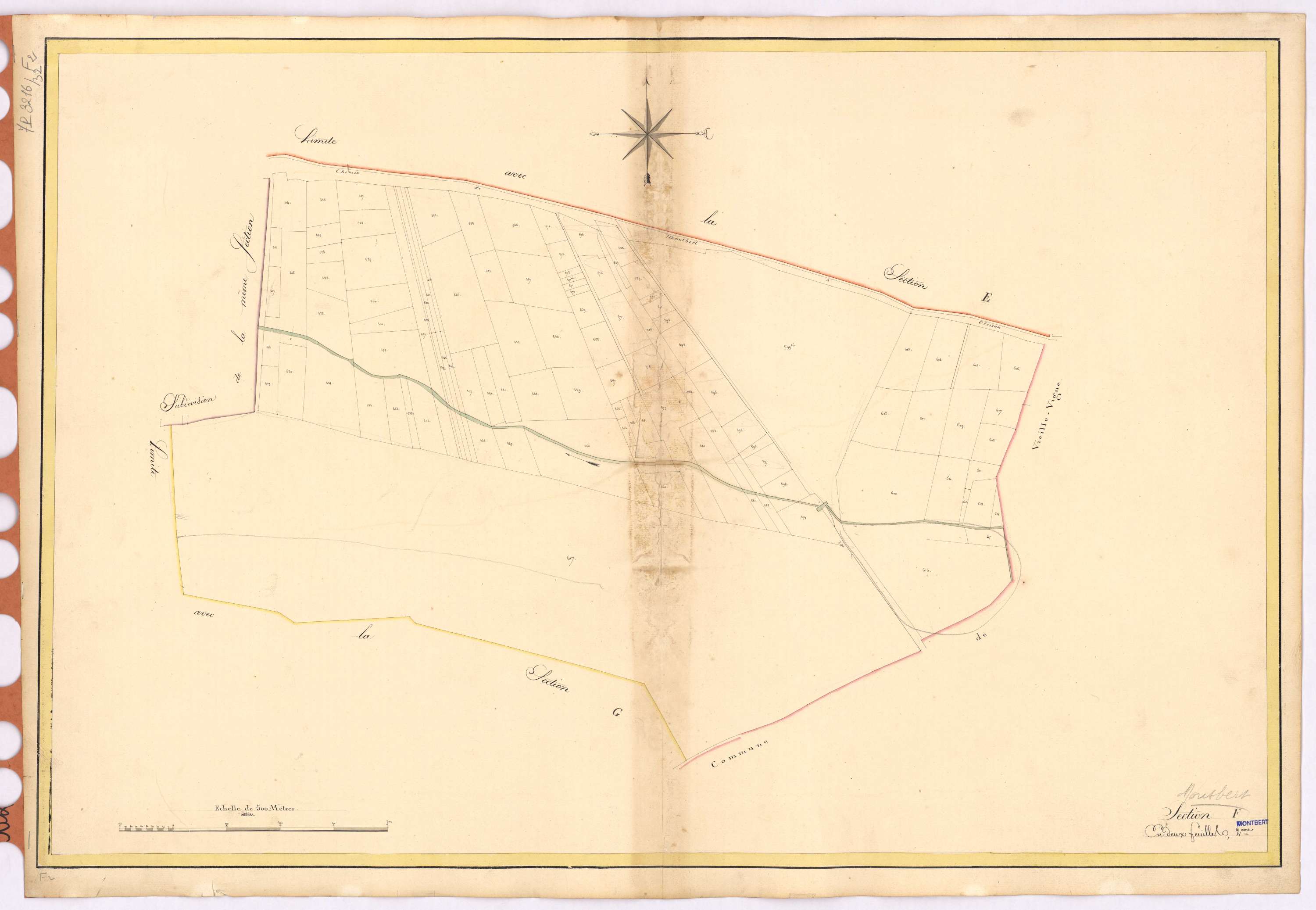 Montbert - Section F2 Bauche coëffée (section de La)