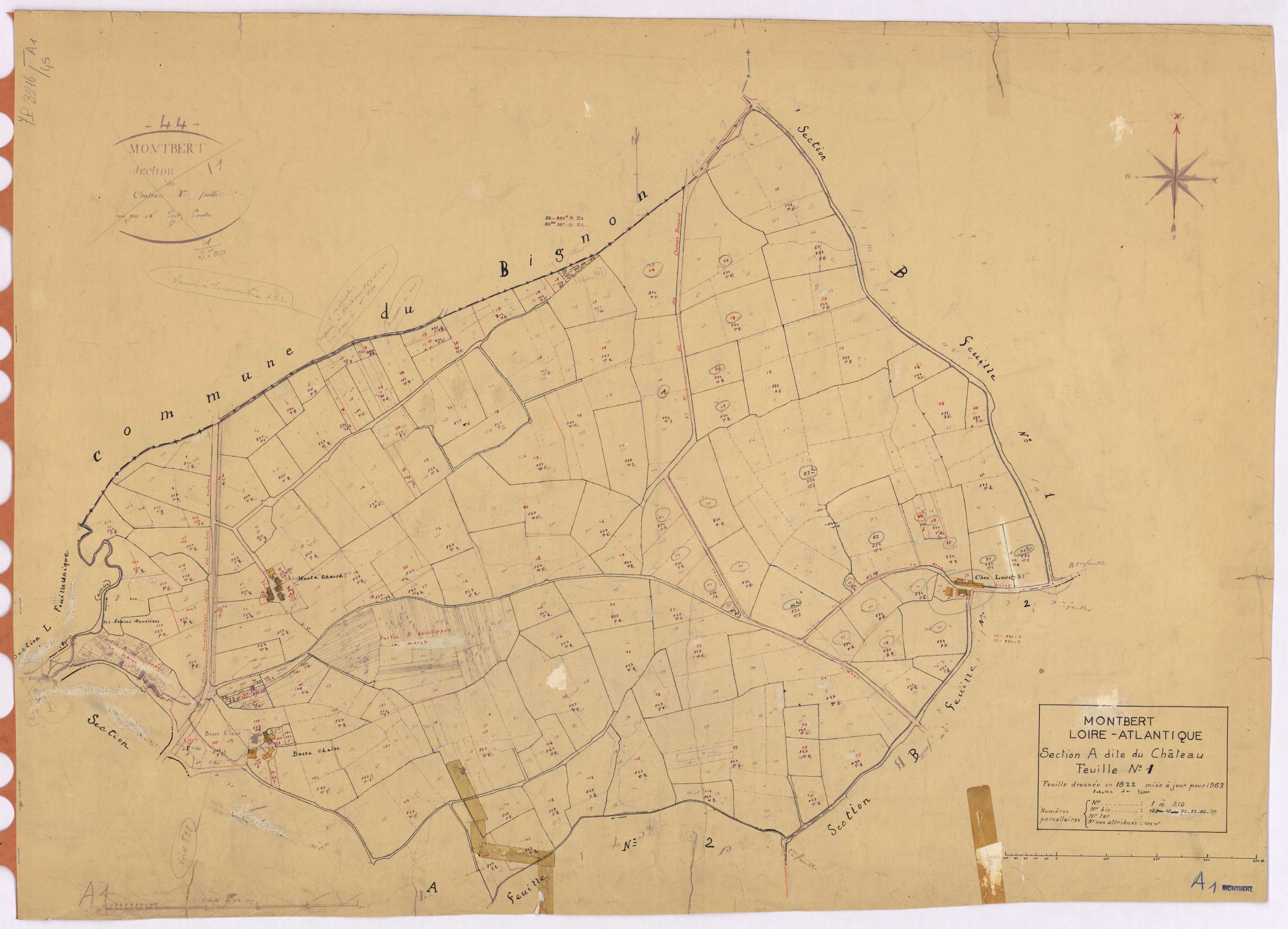 Montbert - Section A1 Château (section du) ; 1-210