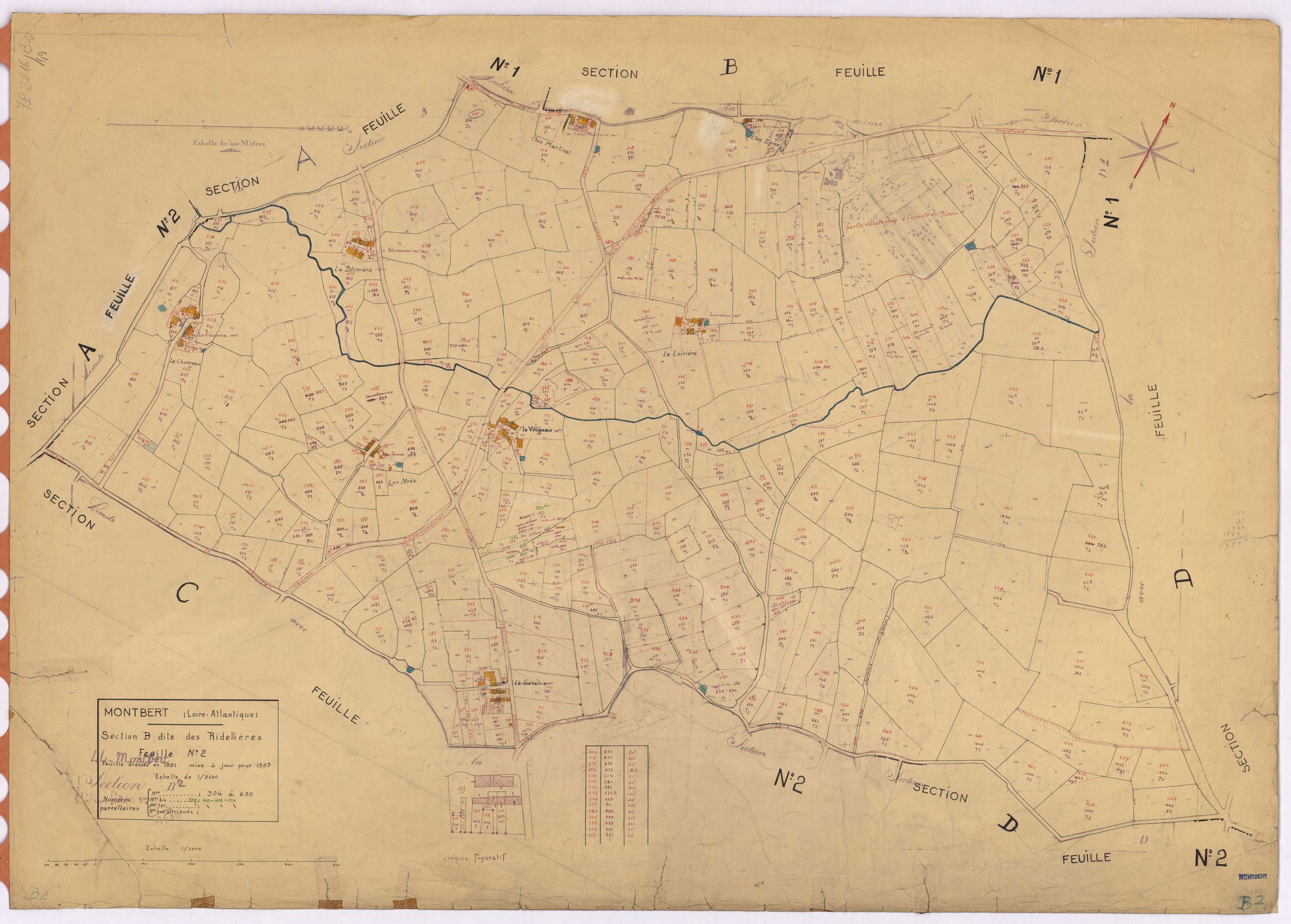Montbert - Section B2 Ridellières (section des) ; 304-650