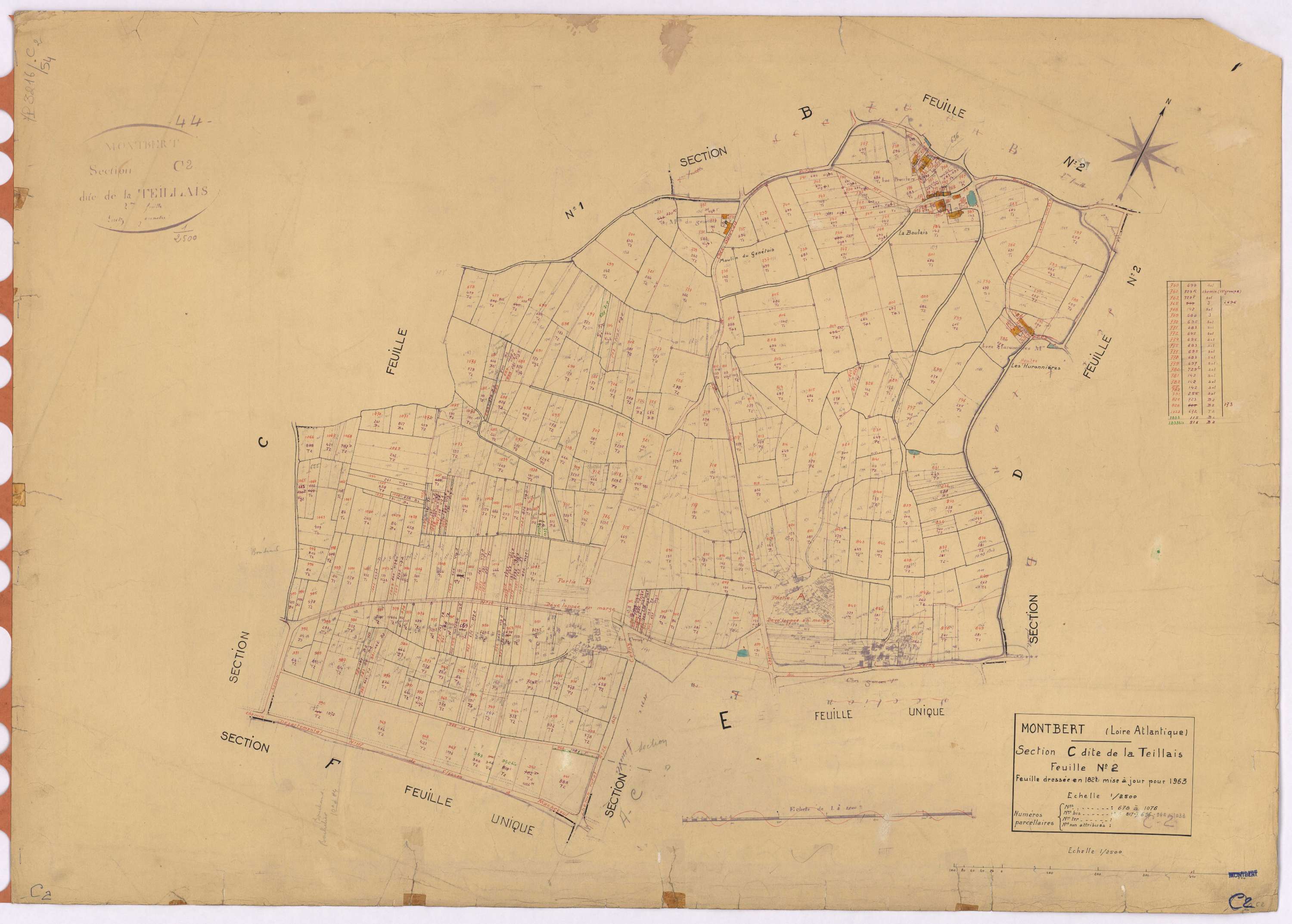 Montbert - Section C2 Teillais (section de La) ; 678-1076