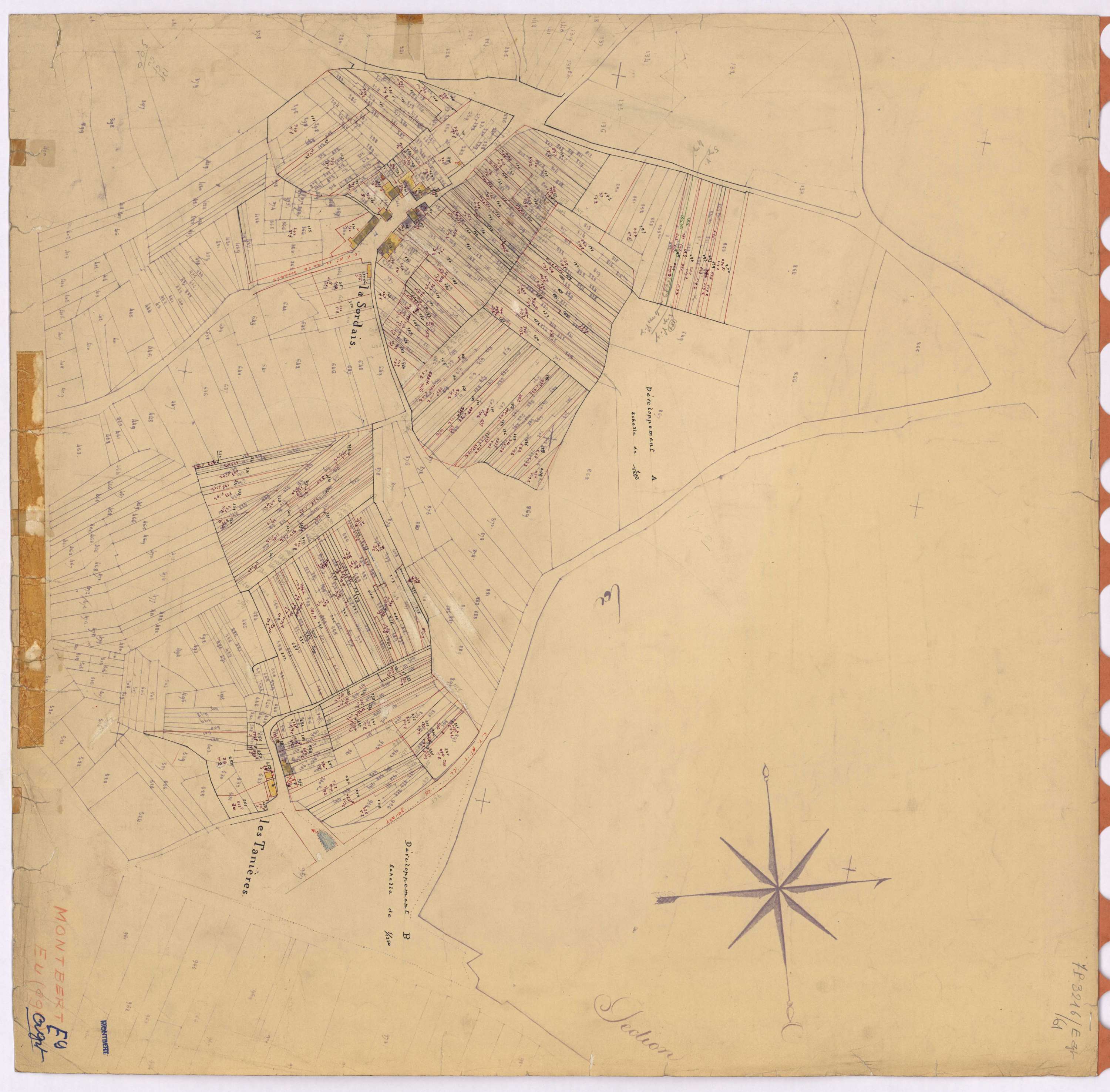 Montbert - Section E (développement) 1-405 ; développement des villages de La Sordais et des Tanières