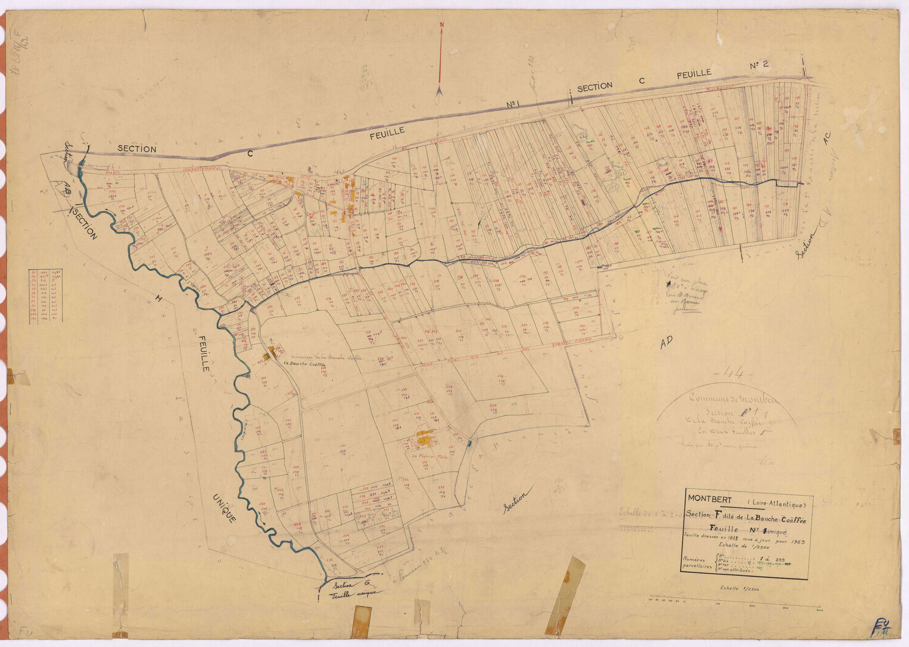 Montbert - Section F Bauche-Coëffée (section de La) ; 1-299