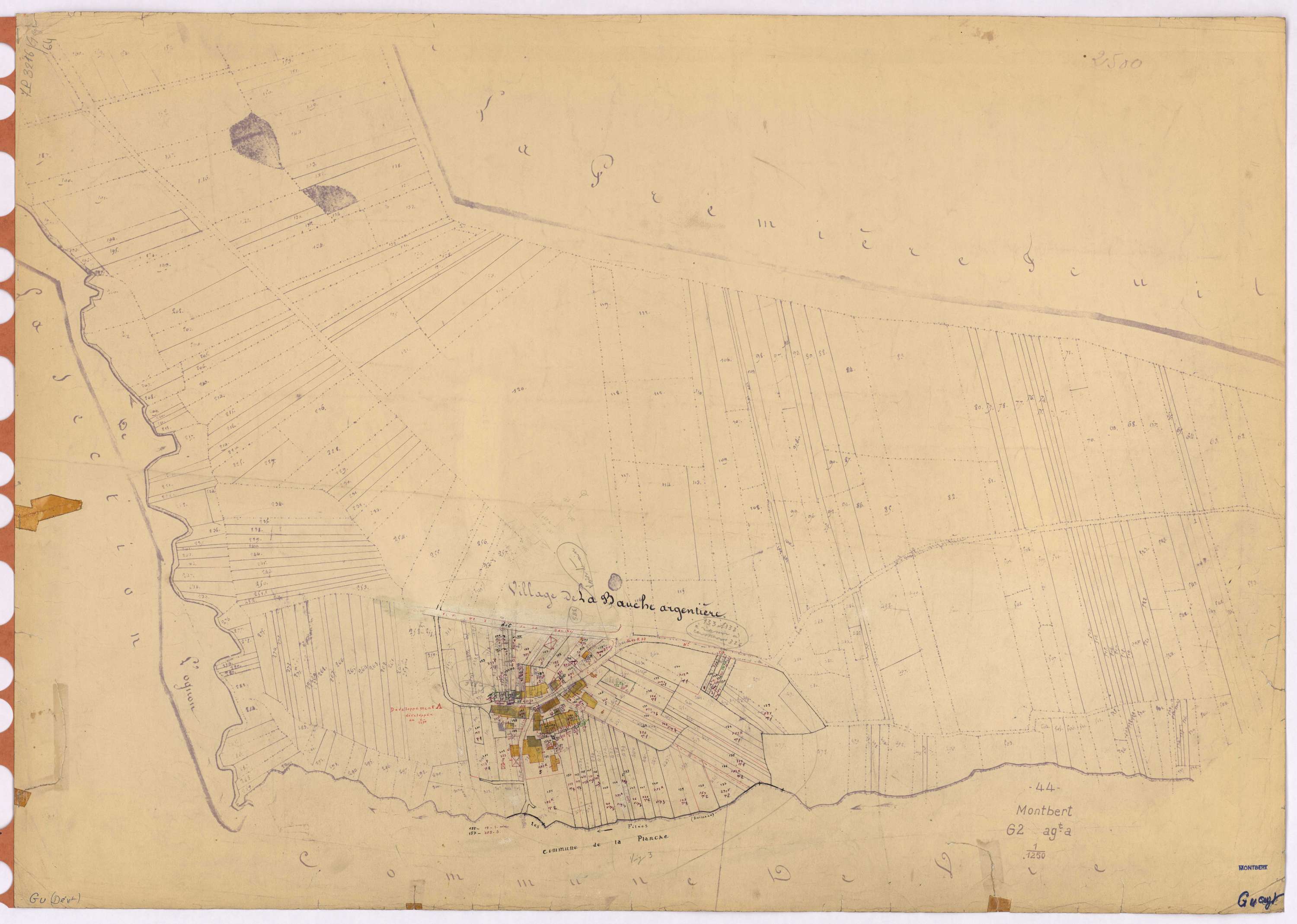 Montbert - Section G (développement) Bauche-Argentière (section de La) ; 1-264 ; développement du village de La Bauche-Argentière