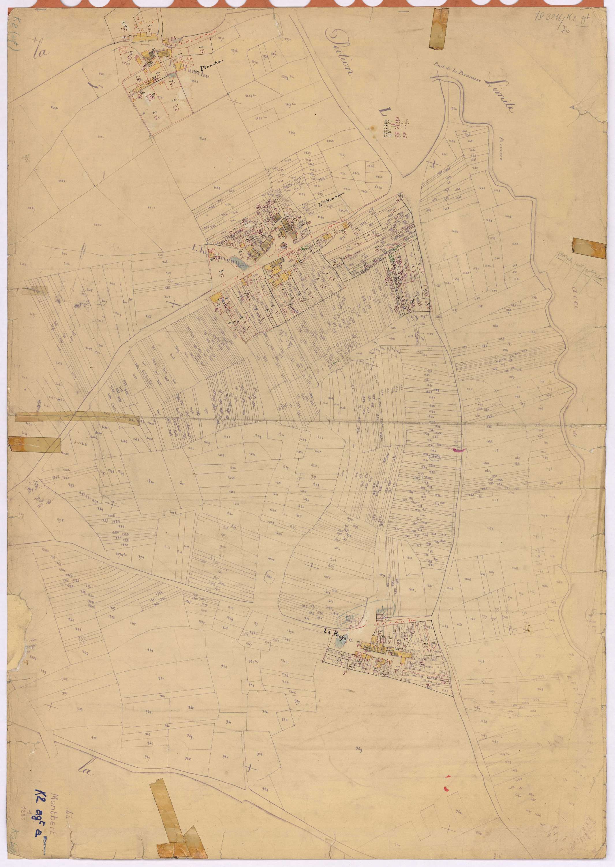 Montbert - Section K2 (développement) 155-723 ; développement des villages de La Planche, de l'Hommeau et de La Raye