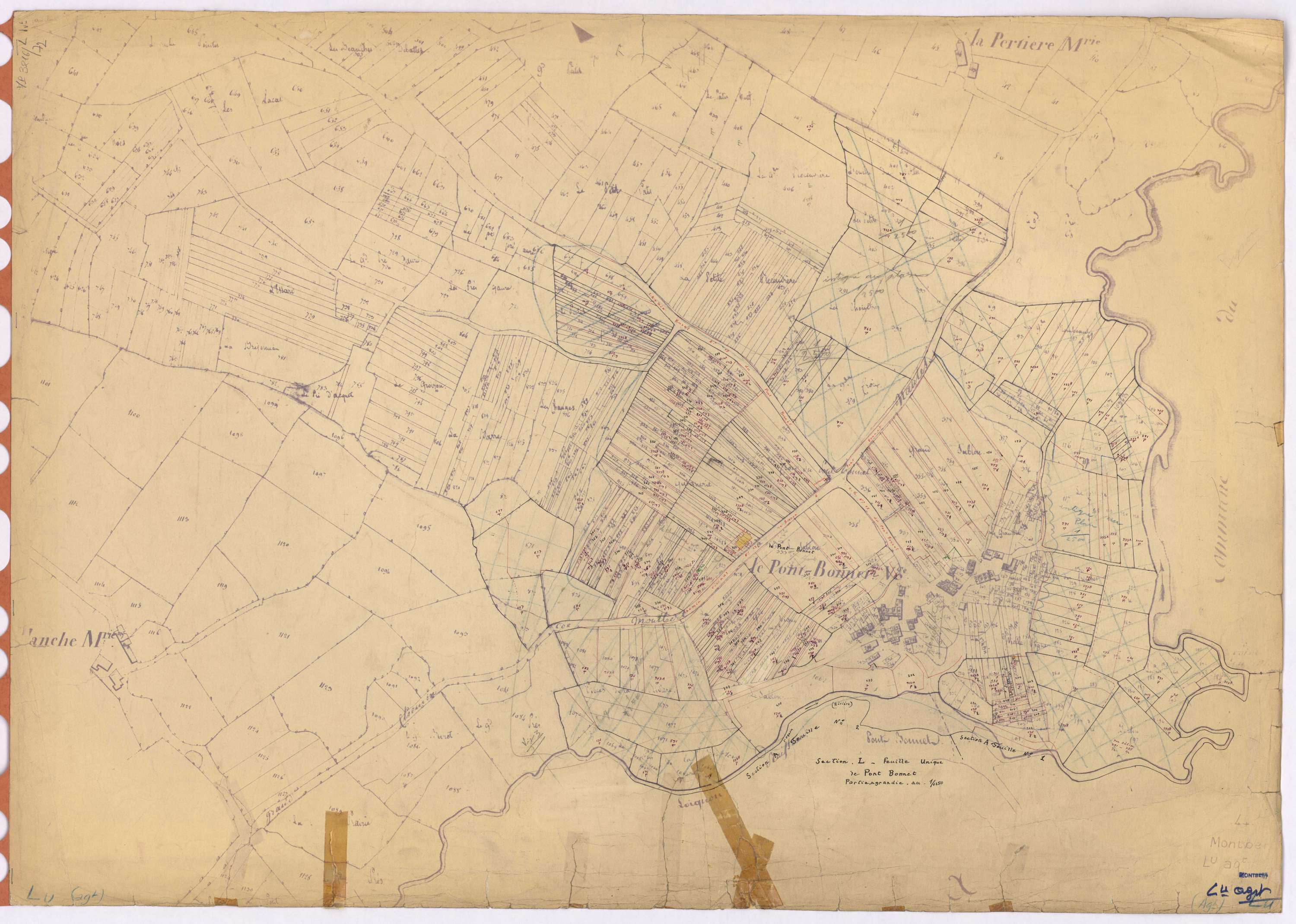 Montbert - Section L (développement) Pont-Bonnet (section du) ; 1-625 ; développement du village du Pont-Bonnet