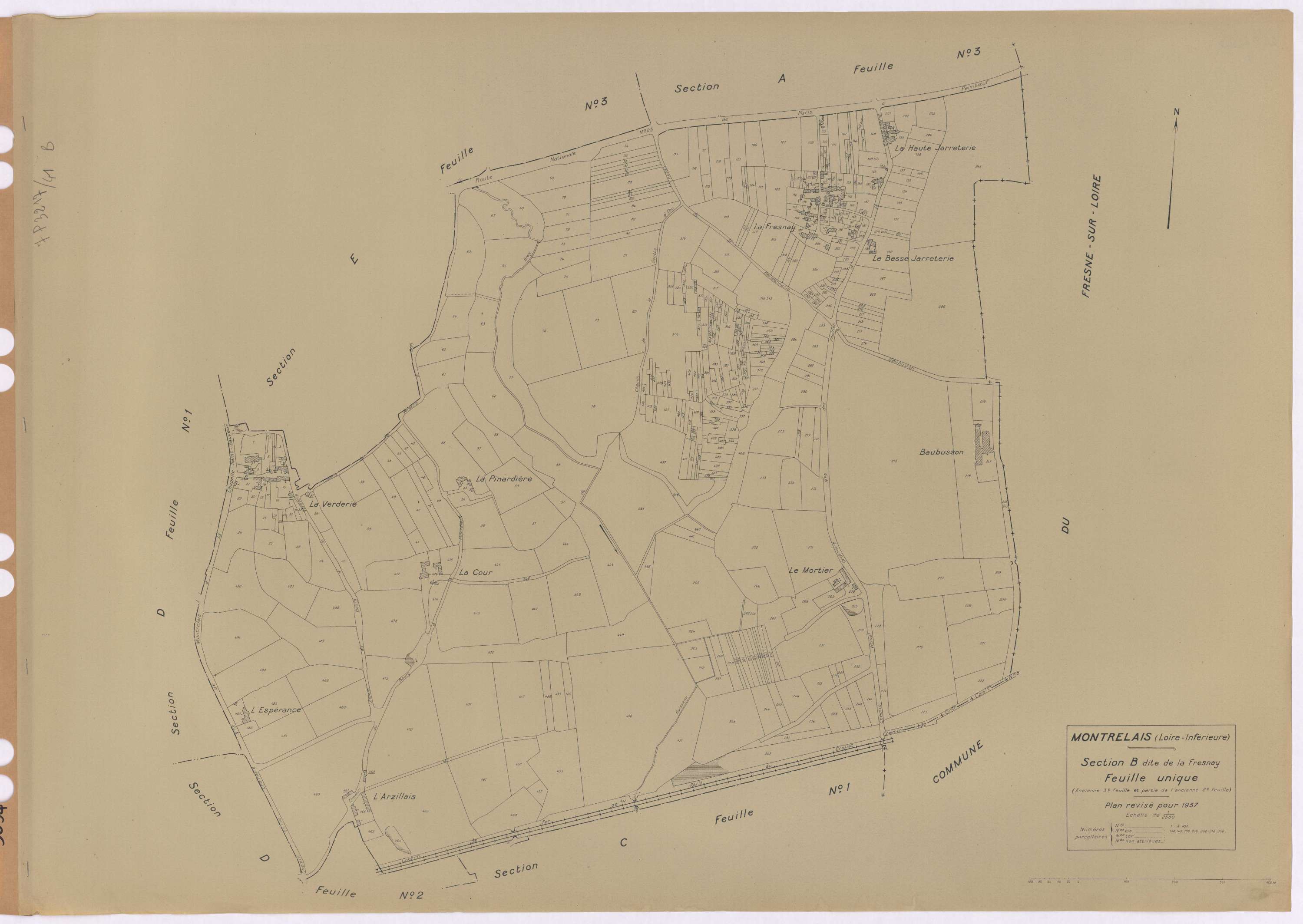Montrelais - Section B Fresnay (section de La) ; 1-491