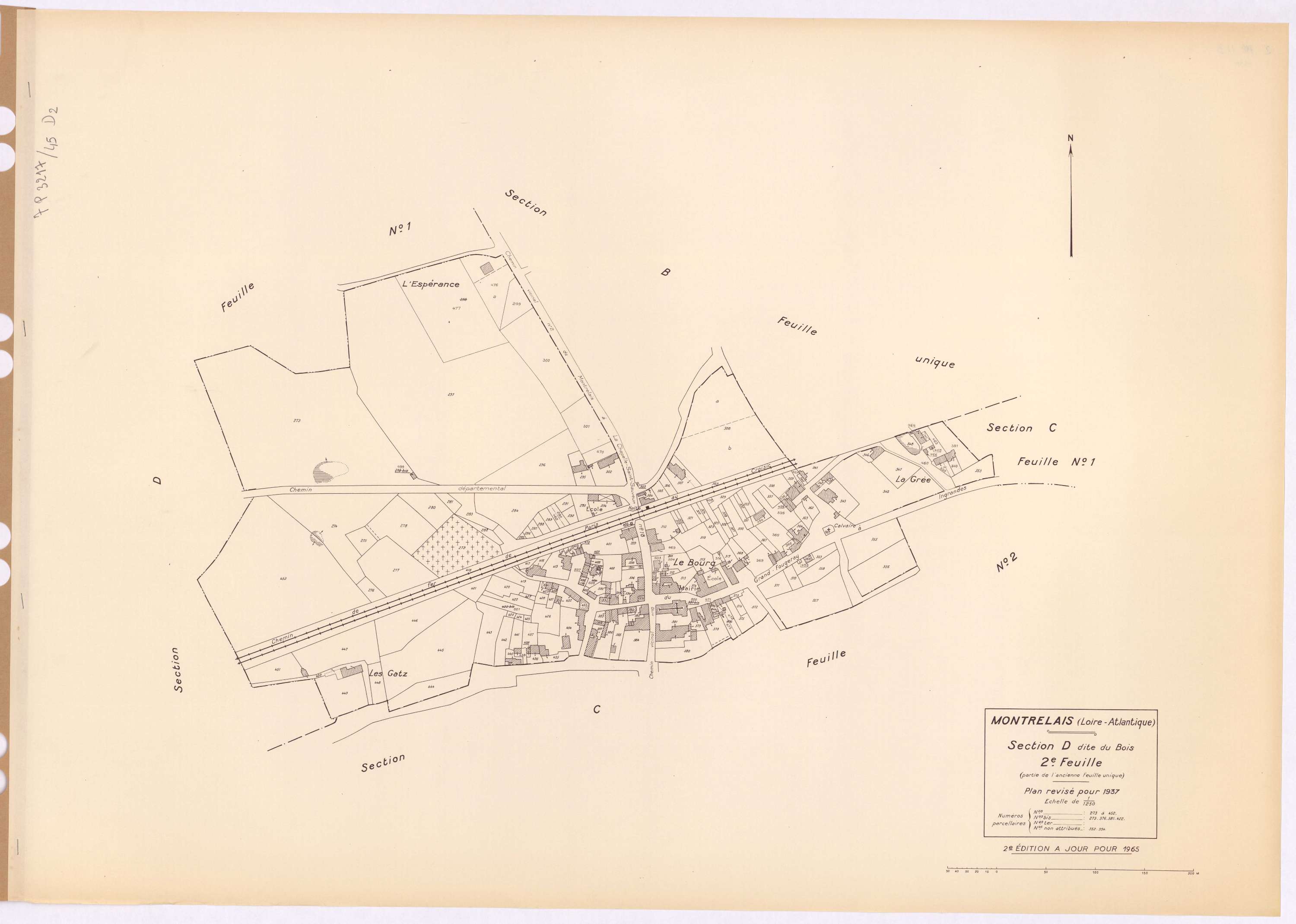 Montrelais - Section D2 Bois (section du) ; 273-452
