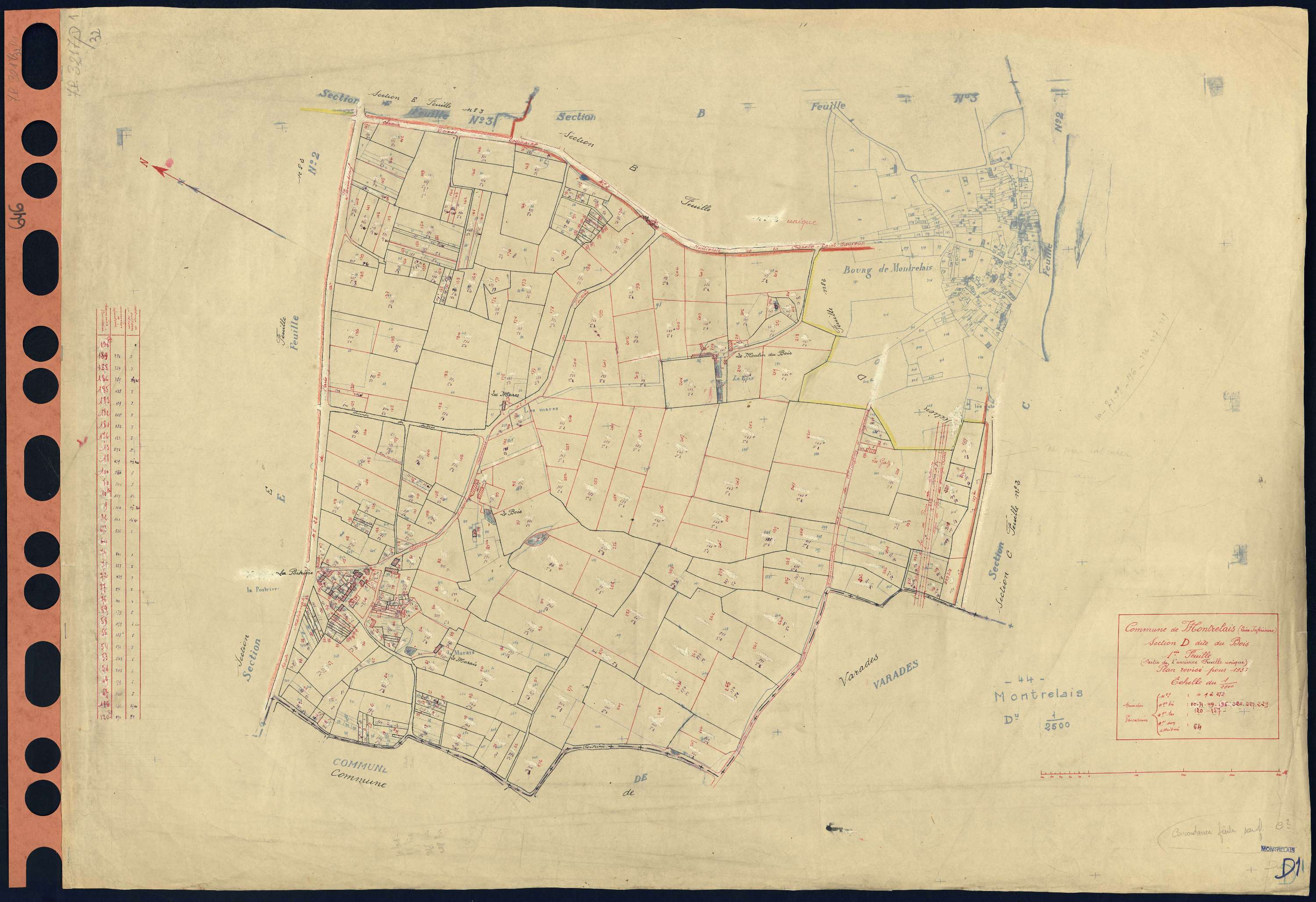 Montrelais - Section D1 Bois (section du) . 1-272