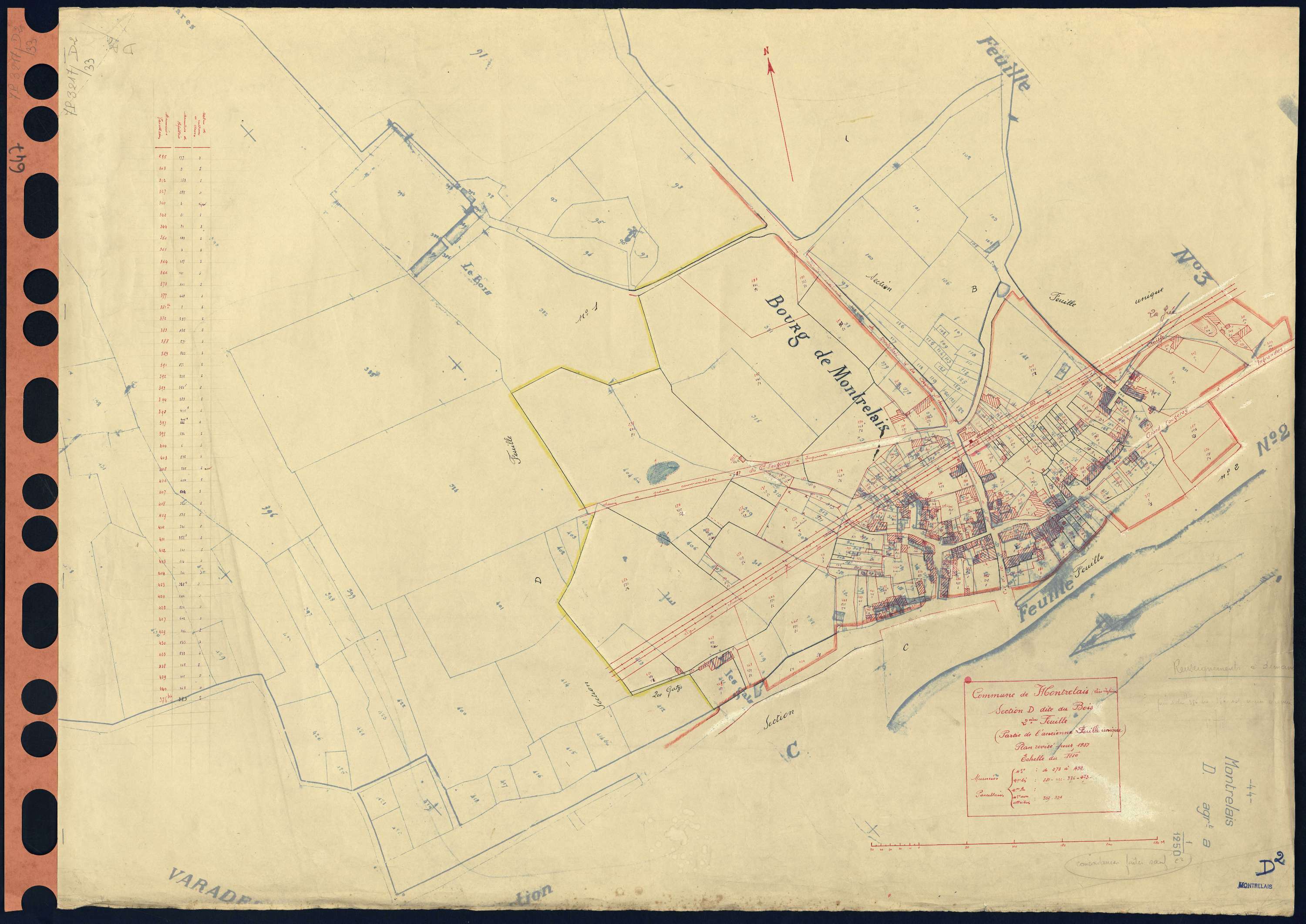 Montrelais - Section D2 Bois (section du) . 273-452