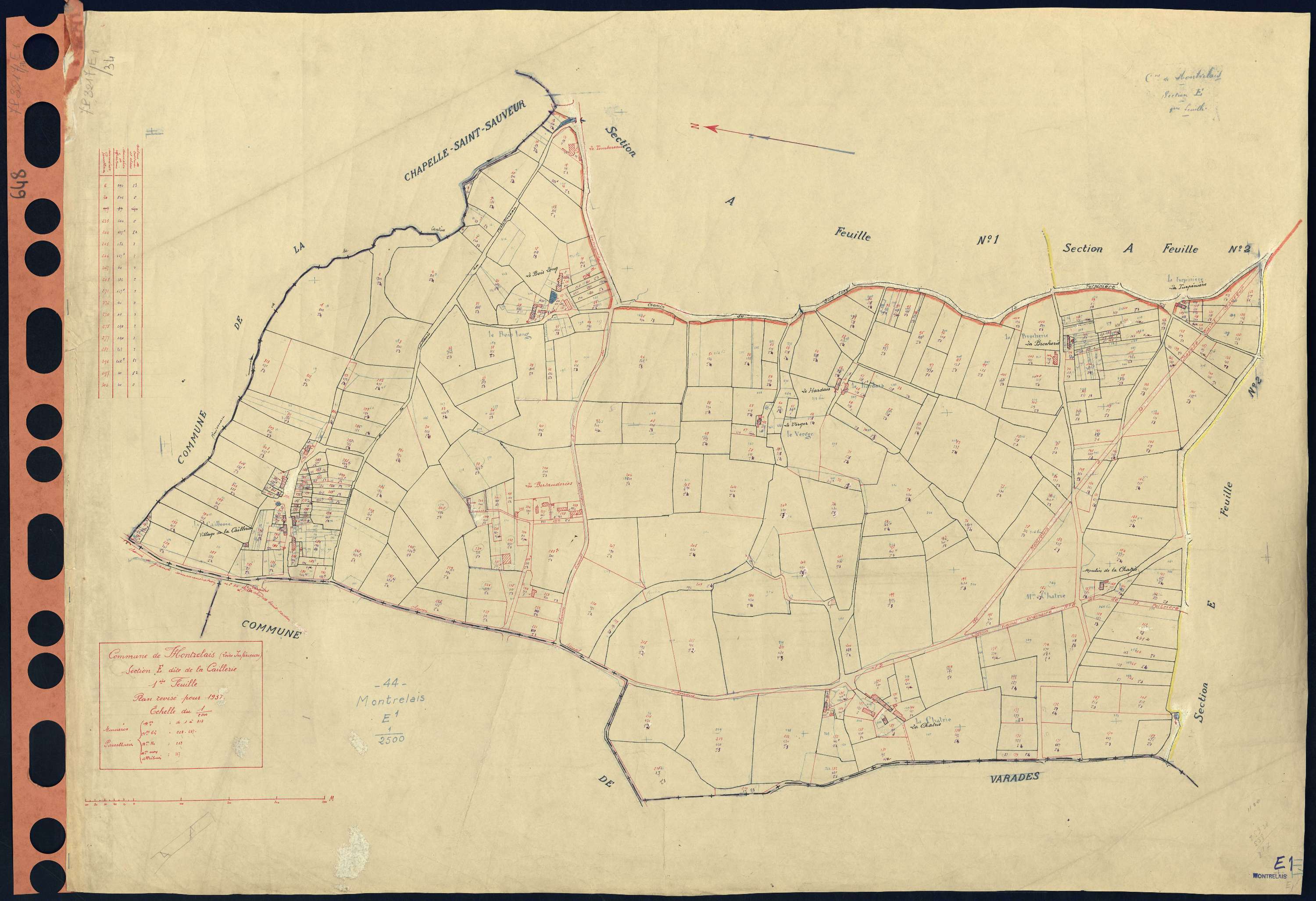 Montrelais - Section E1 Caillerie (section de La) . 1-313