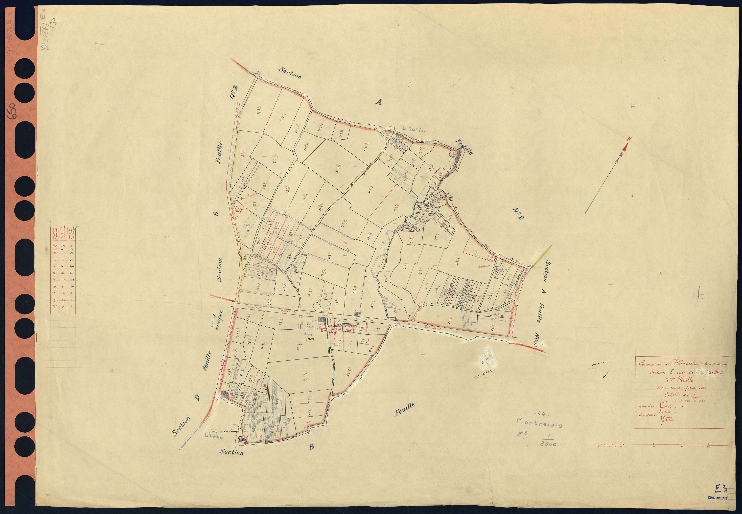 Montrelais - Section E3 Caillerie (section de La) . 656-826