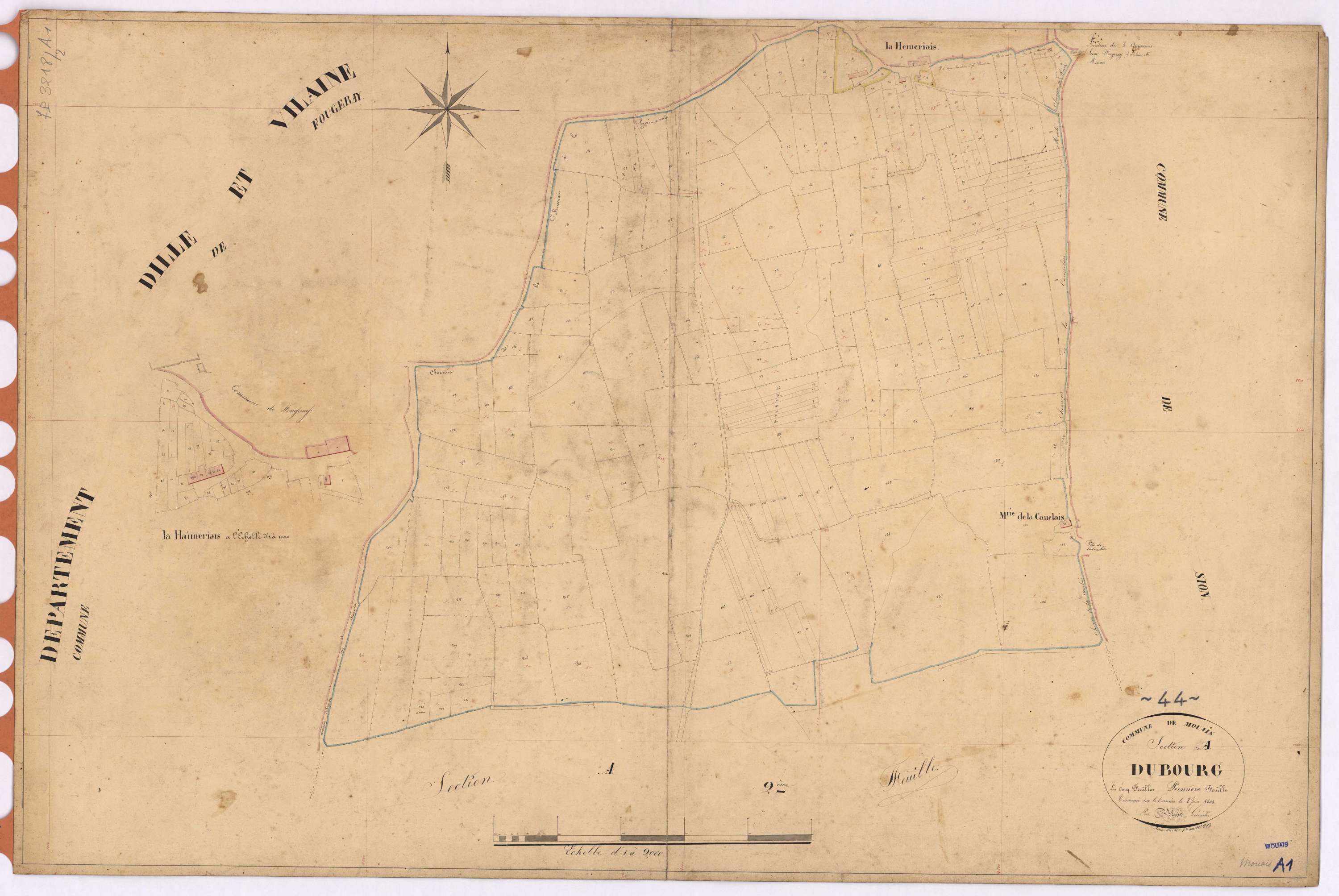 Mouais - Section A1 Bourg (section du) ; 1-223