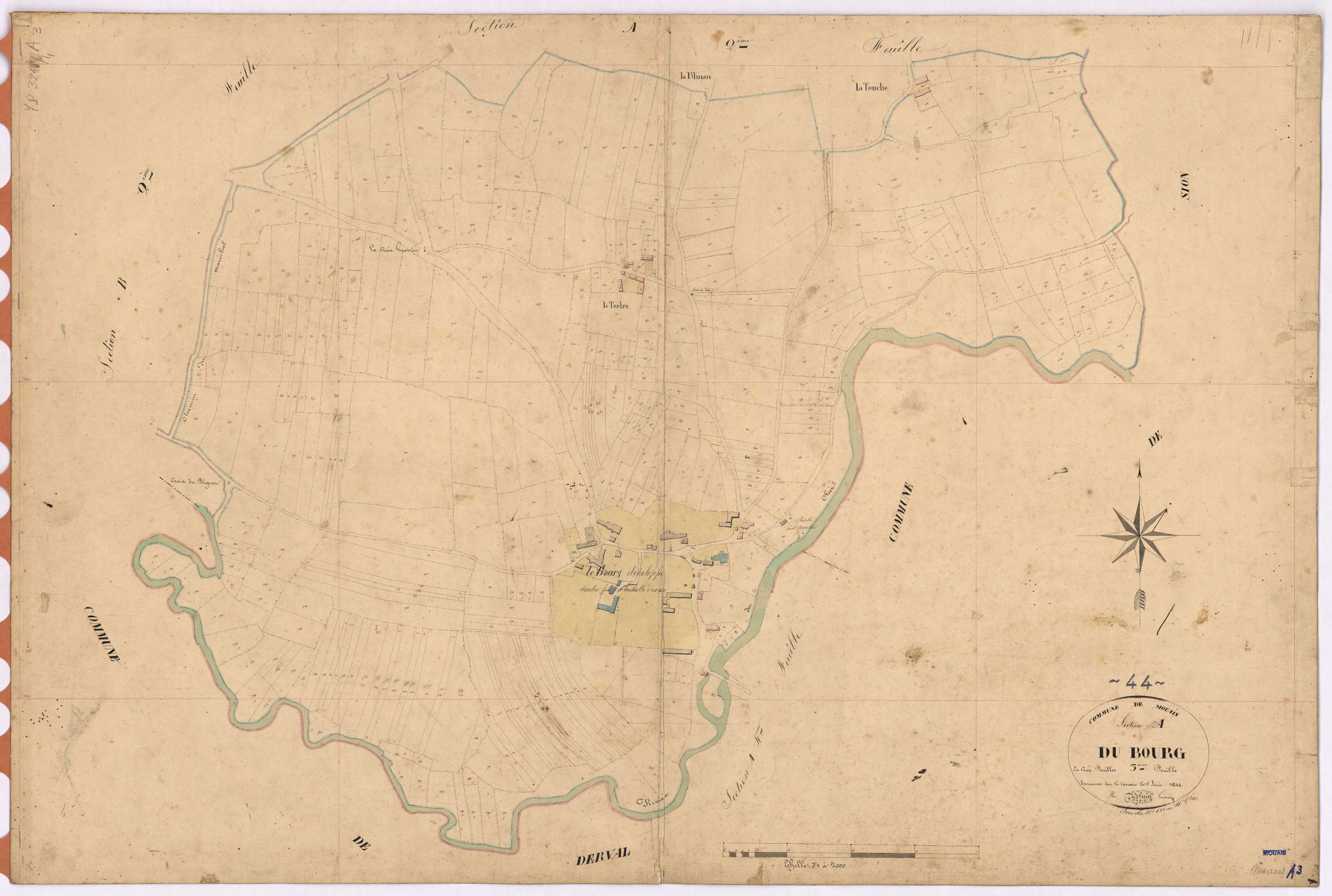 Mouais - Section A3 Bourg (section du) ; 423-873